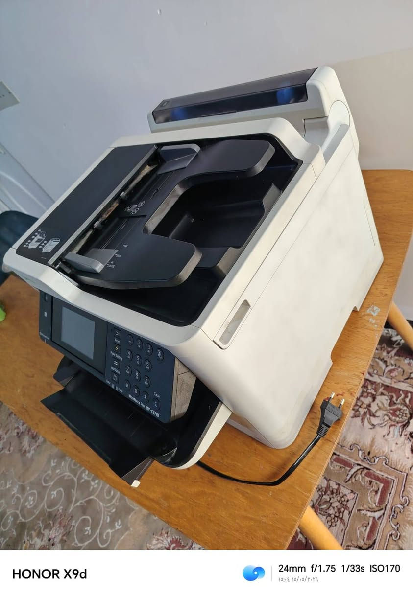 Epson WorkForce-C5710
أستنساخ - طباعة - سكنر. -فاكس 
حجم الورق A4
٤ لوان
💥 احبار سائلة ( اربع الوان ) 
‌ تحتوي على كاترجات قابلة للحقن  بدون شرائح . مع سيت حبر هديه ٢٥٠ مل 
‌طباعة واستنساخ وجهين من الفيدر والحاسبة والموبايل 
‌ سرعة الطابعة ( 24 نسخة ) 
‌يمكن سحب عليها ورق فوتو و ورق عادي لغاية 260 غم 
‌ يمكن ربطها على الحاسبة والموبايل
طابعة مستعمل نسبة نظافة الجهاز 99% ضمان الفحص والتشغيل 

السعر 650 و بيها مجال قليل

المكان موصل 
***********
