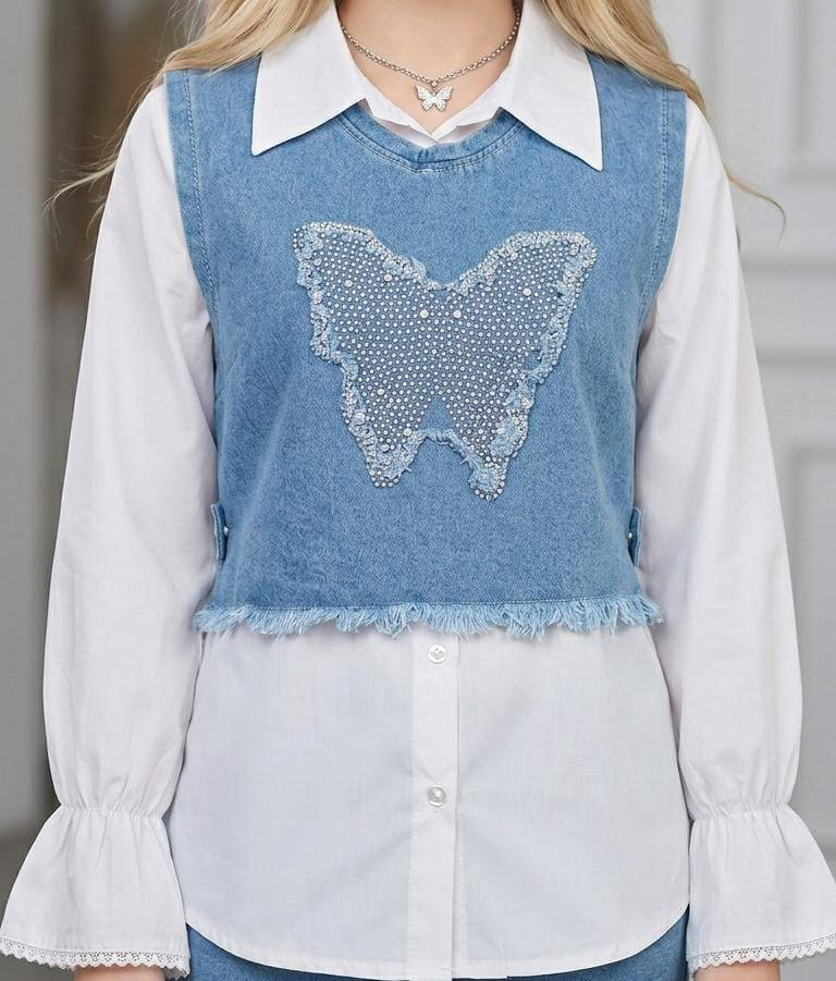 🦋 كشخة العيد كملت ويا "فراشة الأناقة"! 🦋
​لأن بنوتج تستاهل تبرز بأحلى إطلالة بيوم العيد، وفرنالكم أرقى بدلة بناتي تجمع بين النزاكة والعصرية.. التصميم اللي راح يخلي الكل يسألج "منين جبتيها؟"
​✨ تفاصيل الطقم:
​القميص: باللون الأبيض الملكي مع ردن "كلوش" ونهايات مطرزة تطي نزاكة خيالية.
​الصدرية (الفيست): جينز ثلجي بتصميم "كروب" عصري، يتوسطه فراشة مرصعة بالفصوص البراقة مع أطراف "شراشيب" مودرن.
​البنطلون: جينز مريح جداً، مكمل بنفس لمسة الفراشات البراقة ليكون الطقم متناسق ١٠٠٪.
​الهدية: متوفر ويا الطقم قراصة شعر (ماشات) على شكل فراشة حتى تكمل الكشخة!
​💰 السعر والمزايا:
​السعر: فقط 20,000 ألف دينار (وبي مجال وتدللون، ما نختلف وياكم!)
​التوصيل: متوفر خدمة توصيل سريعة لكل مكان.
​📍 العنوان: ديالى - جلولاء
📞 للحجز والاستفسار واتساب أو اتصال: ***********
​سارعي بالحجز قبل نفاذ الكمية، العيد قرب والجمال ما ينتظر! 🏃‍♀️💨
