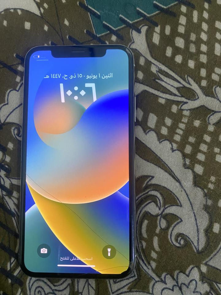لام عليكم ايفون xمثل ما موضح بالصورة بطارية ٧٢ ذاكرته ٢٥٦سعره ١٢٠ بي مجال مكاني مدينه الصدر ***********
