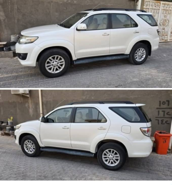 السلام عليكم تويوتا فورتشنر مديل 2014 محرك 4000 سته 6 سلندر على وضع الشركة ما مفتوح ماشيه 160 مكفولة لون ابيض صدفي ثلاث قطع تبريد رقم شمالي وكالة بسمنه السعر 240 $ ... 
*********** مكان السيارة بصرة شط العرب
