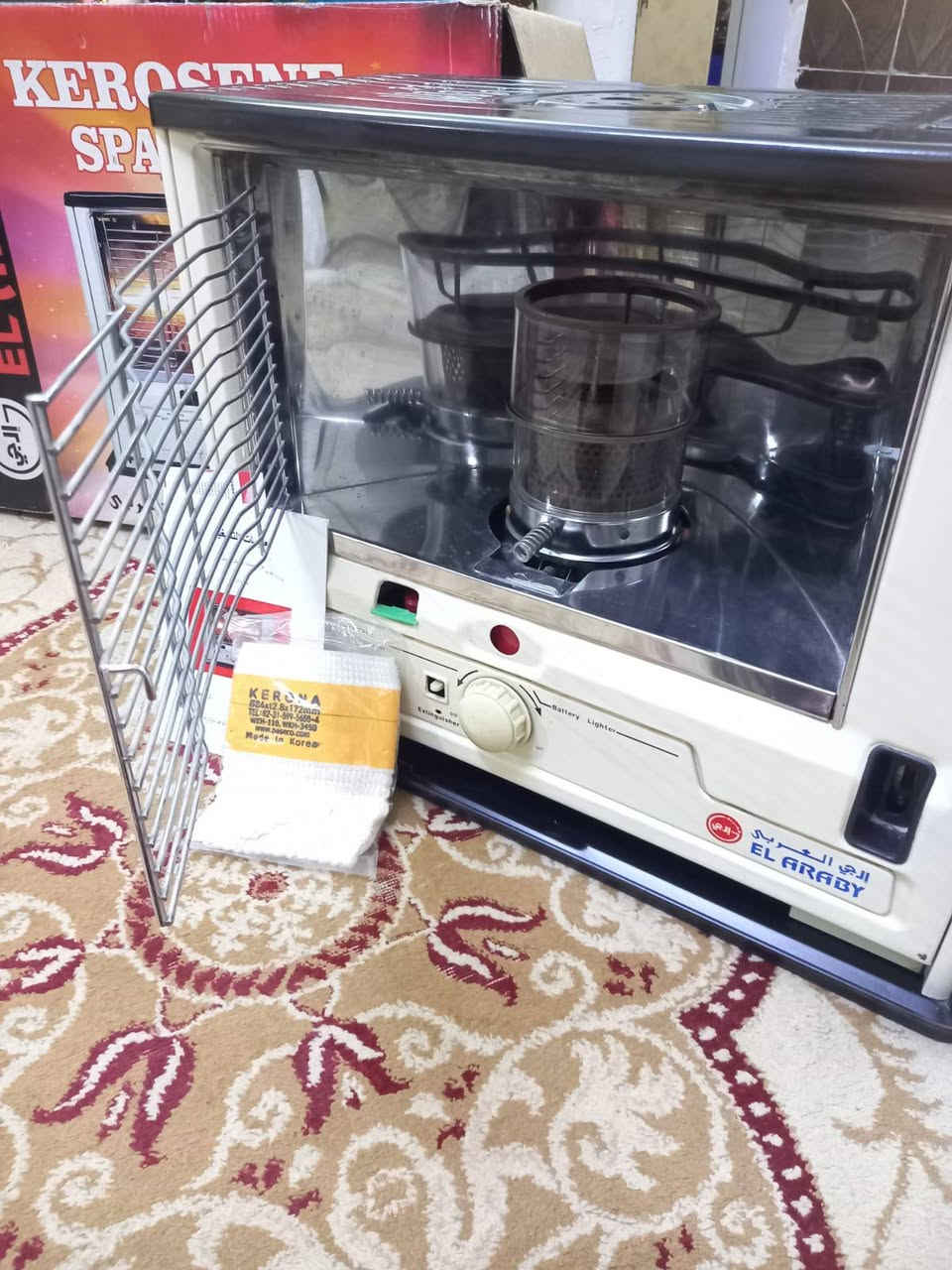 السلام عليكم عندي صوبه نفطيه للبيع جديدة حته الفتيله مالها الاصليه وياها أرقى نوعيه LG بدون لا ريحة ولا غاز 
سعرها ٨٠ وبيها مجال مكاني الطوبجي ***********
