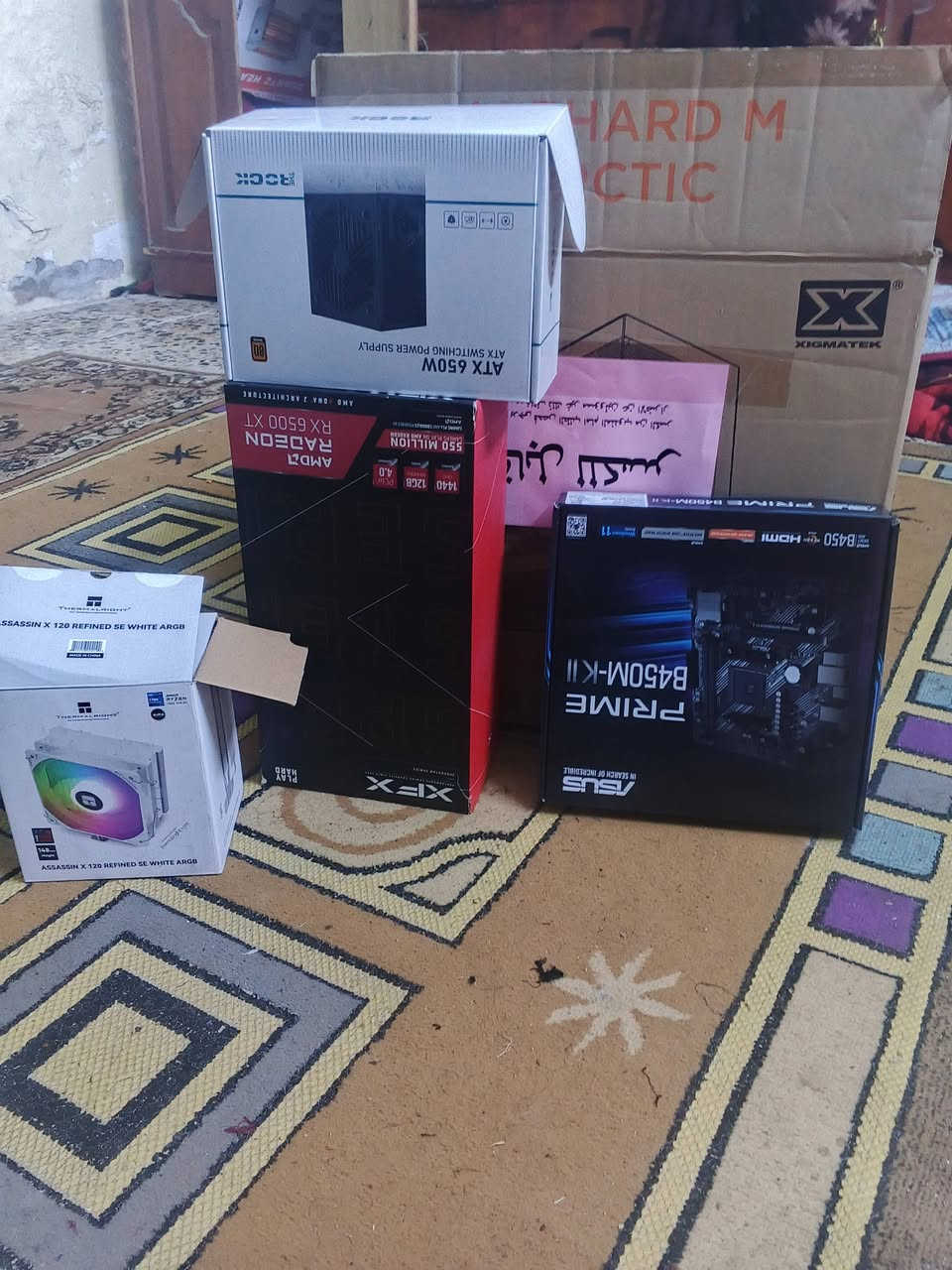 السلام عليكم pc للبيع السعر 600 قفل المواصفات
كرت الشاشه rx6500xt

المعالج رايزن 5 5500

رامات 2*8

مذر بورد اسوس B450

بور سبلاي 650 واط 

M.2  512
وهارد HDD 500

التجميعه مشتريها جديده من مكتب نصر للكترونيات وضمانها سنه ماخلصان الوصل موجود مصالي هواي من شتريتها الكراتين كلها موجوده وبراندات معروفه 

العنوان بغداد الشعب سبع قصور الشراي وتساب ***********
