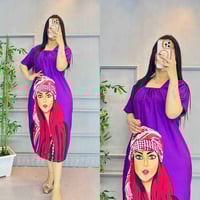 دشداشة نسائي • طبعة شماغ • كشمير أصلي