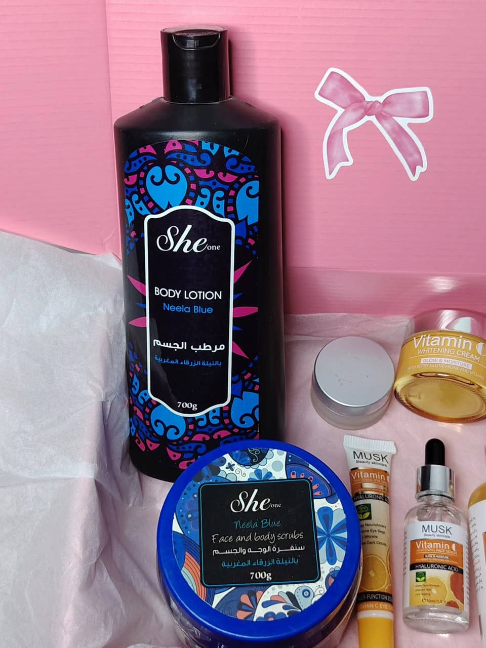 بكج العيد
بنوتات سويتلكم بكج العناية بالبشرة والجسم كامل من كلشي وسعرة جدا مناسب
يتكون من:
غسول بشرة بالفيتامين سي وهايلرونك اسد يرطب ويفتح ويعالج تصبغات
تونر بالفيتامين سي
سيروم فيتامين سي
كريم ترطيب وتفتيح رهيببب
كريم تحت العين للهالات السوداء
مرطب شفة منتجات طبيعية

مقشر سكراب للجسم والوجه بالنيلة الزرقاء يفتح ويزيل الجلد الميت
لوشن جسم بالنيلة الزرقاء المغربية تفتح وتنطي ترطيب عميق ولفترة جدا طويلة

بالاضافة تجيكم هدية قلم كحلة وتر بروف

وقلم حمرة طرفين من فتمي
والسعر دماااررر

للحجز الأستفسار خاص الكمية جدا محدودة لحكواا بنات 💄💋💅🏻💕

#اكسبلور #مكياج #عناية_بالبشرة #روج


**إذا كنت صاحب هذا الإعلان وتريد حذفه لأي سبب، رجاءا أرسل رسالة إلى الدعم الفني**