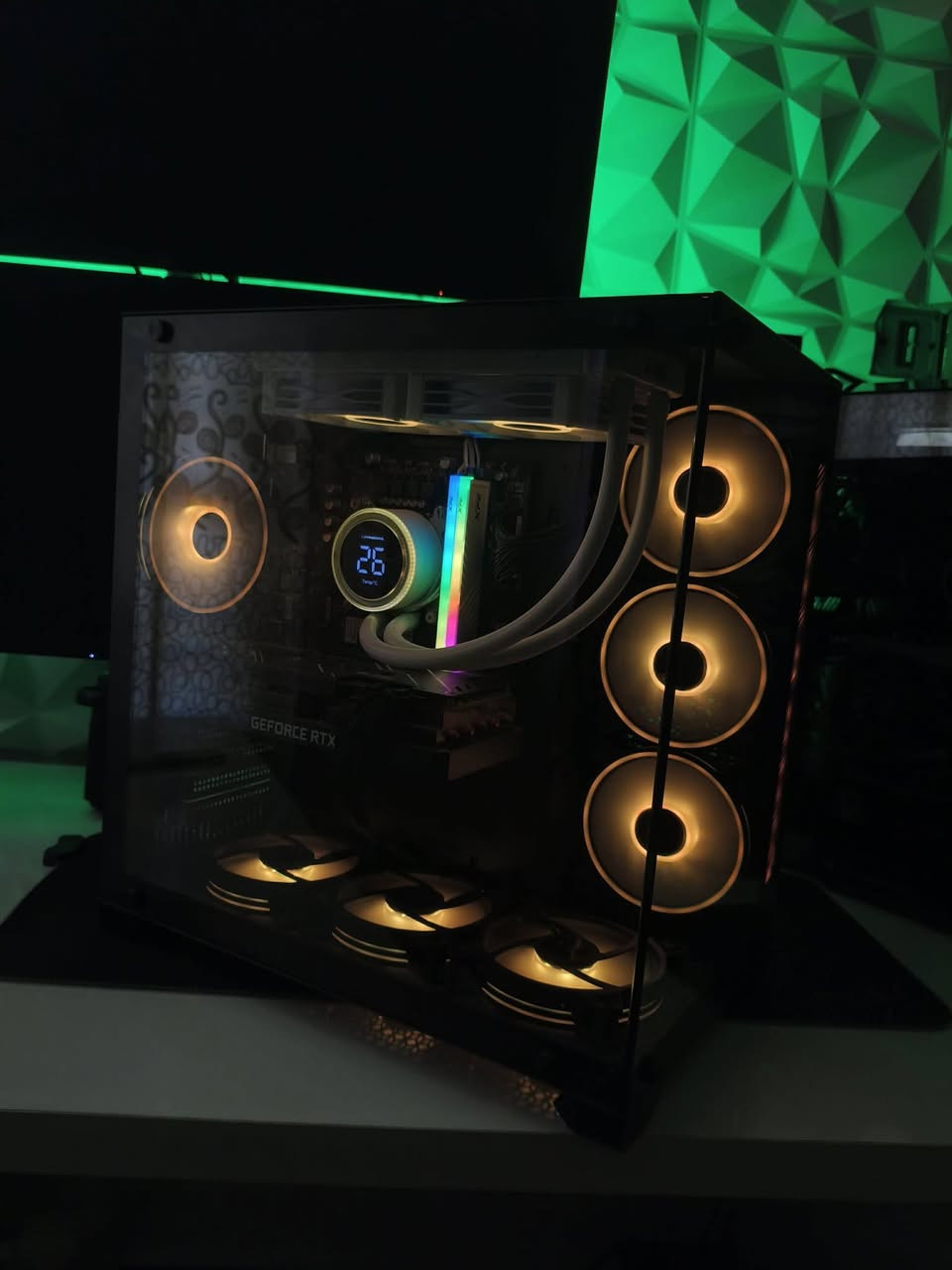 CPU : INTEL I5 12400F NEW
.
GPU : GALAX 3070TI OC Education 
.
RAM : XPG 16G 3200 ARGB NEW

M.B : GIGABITE H610M S2 DDR4
.
Storage : 256 SSD + 1T HDD
.
P.S : HYDRA 750W
.
Coling : LOVINGCOLL liquid 240M 2000RPM
.
Case : GAME MASTER MZ8OO BLACK 
.
HAPP : GAME MASTER
.
FAN : ARGB GAME MASTER X7


**إذا كنت صاحب هذا الإعلان وتريد حذفه لأي سبب، رجاءا أرسل رسالة إلى الدعم الفني**