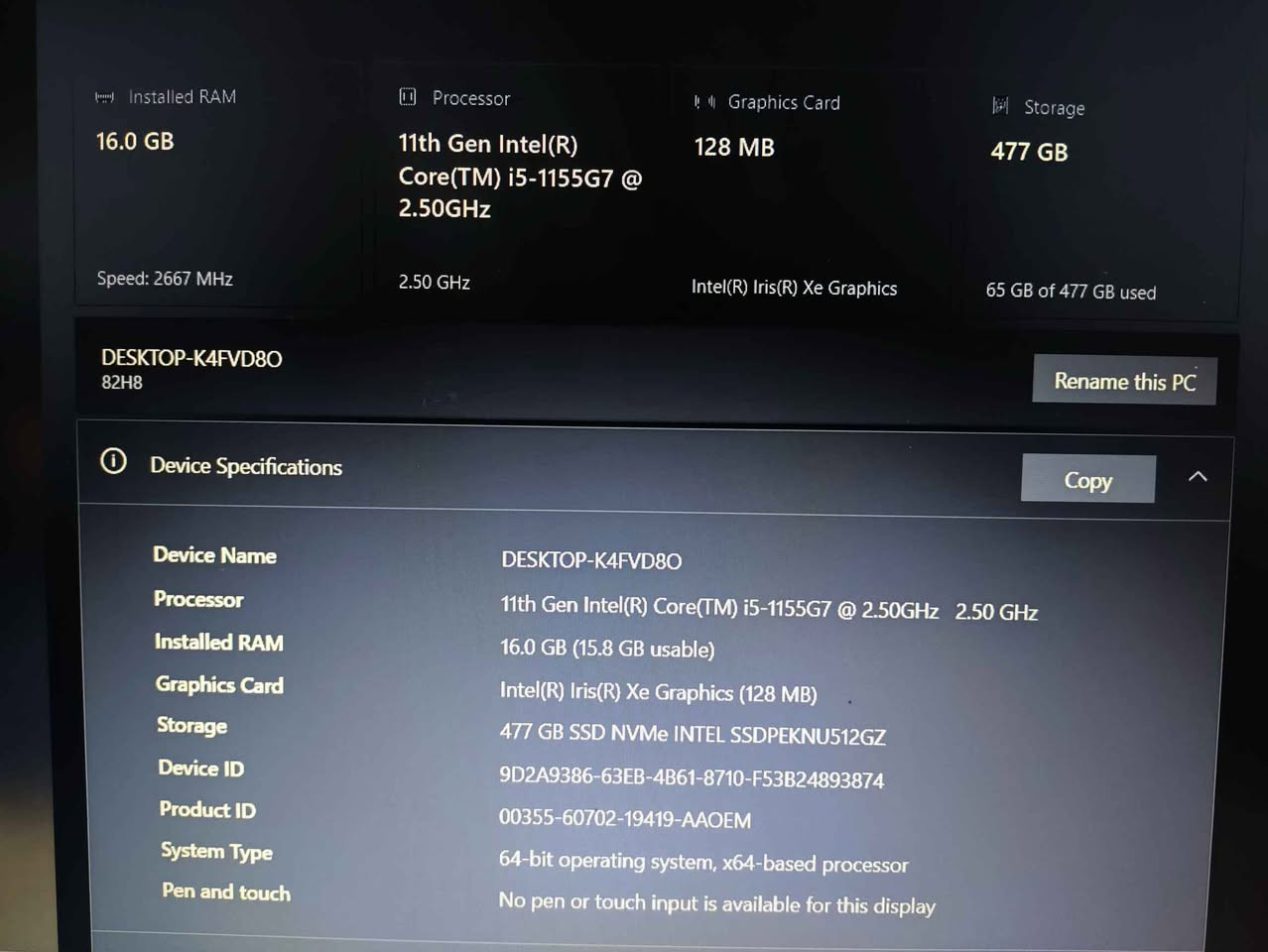 Lenovo ideapad 3 
المعالج core i5 1155g7 من الجيل 11
الرام 16 
الهارد 512
كرت الشاشة 8
حجم الشاشة 15.6 
اللابتوب ماخذه جديد مو باله و كيبورد عربي انكليزي 
بطارية كلش زينة تطول 3 ساعات
السعر 450 الف و بي مجال بسيط 
مكاني حلة *********** الهندية, كربلاء
