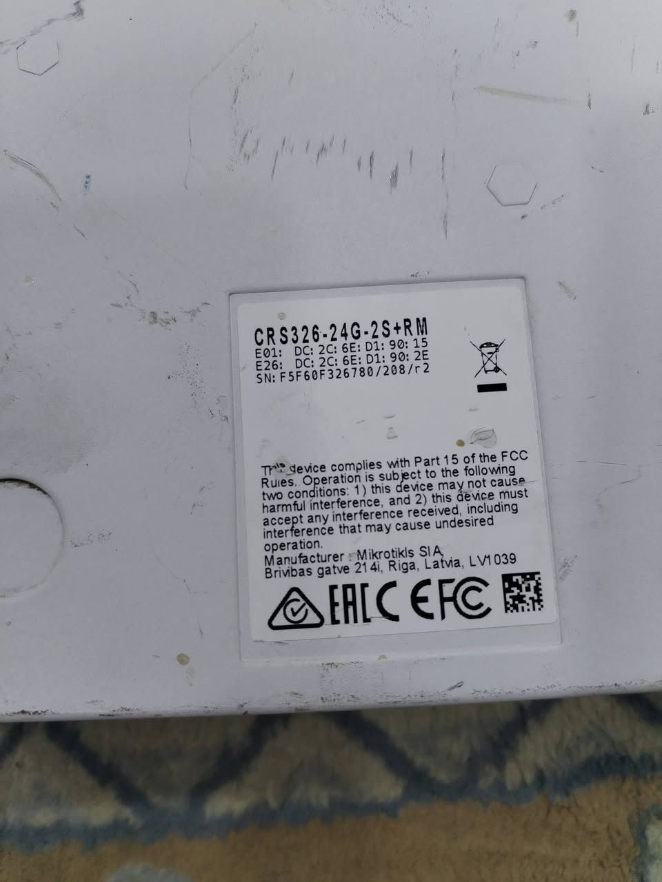 Mikrotik CRS326
بورتاته گيگا 
ويحتوي ع. sfpكيكا
عدد 2
٢٤ بورت كيكا
سعر ٢٢٥الف مكاني بغداد مدينة الصدر *********** ضمان ٣ايام توصيل موجود جميع محافضات العراق
