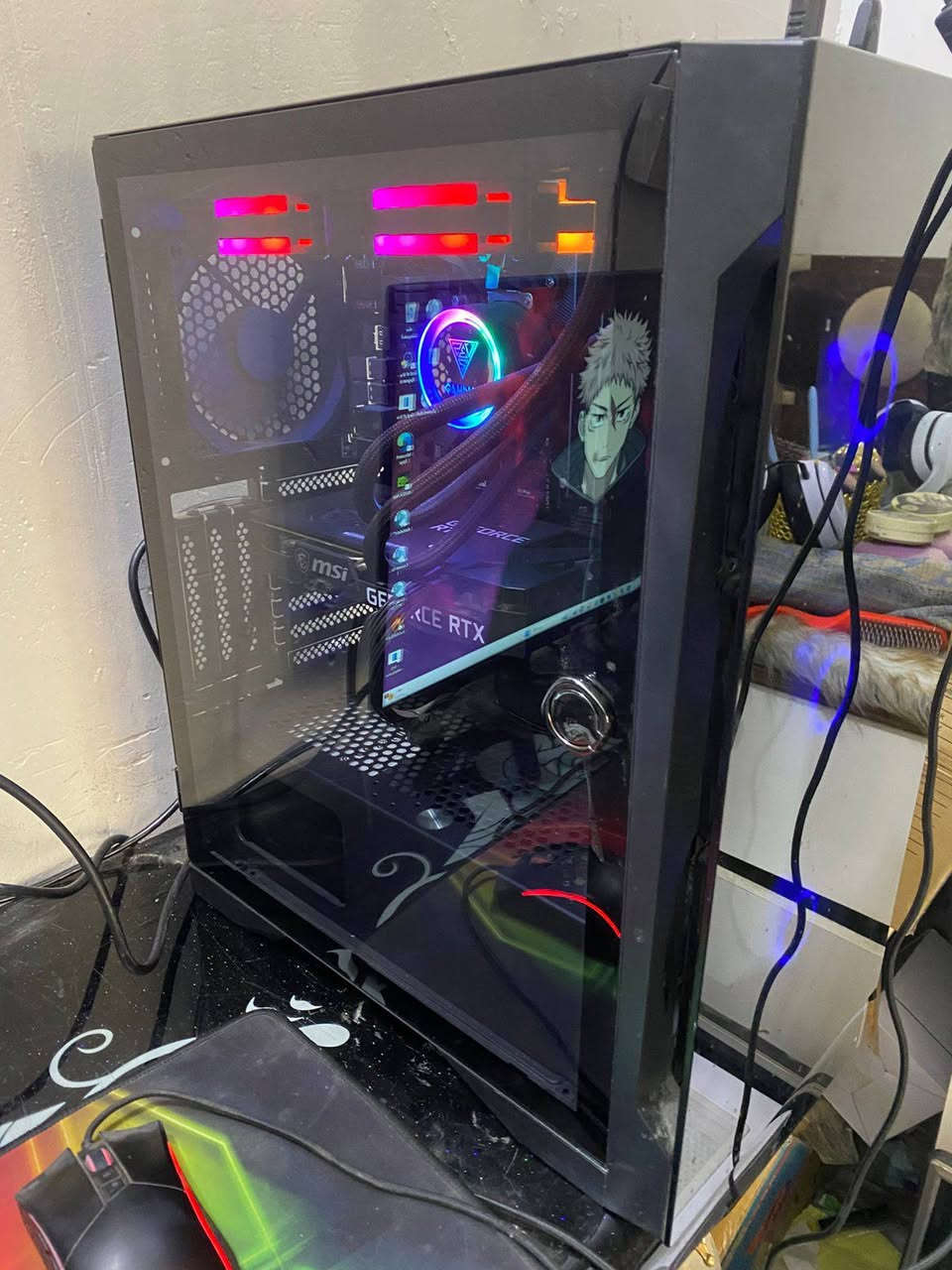السلام عليكم
هاي تجميعه مع شاشه للبيع
R5 5600x

مبرد مائي 240mm gamdias rgb

M.b b450m asrock 4slot ram 

Rtx 3060 msi 12gb 2fan

Ram 2x8 16gb 3200mhz lexar

Ssd 128gb

Hdd 1tb 

P.s 750 watt gold

Case 4fan gamdias 
الكيس 875 الف

MNTOB حجم 24 دقه 1080
الهيرتز 165 1ms
الشاشه 150 الف
مكاني كربلاء متوفر توصيل جميع المحافظات ***********
