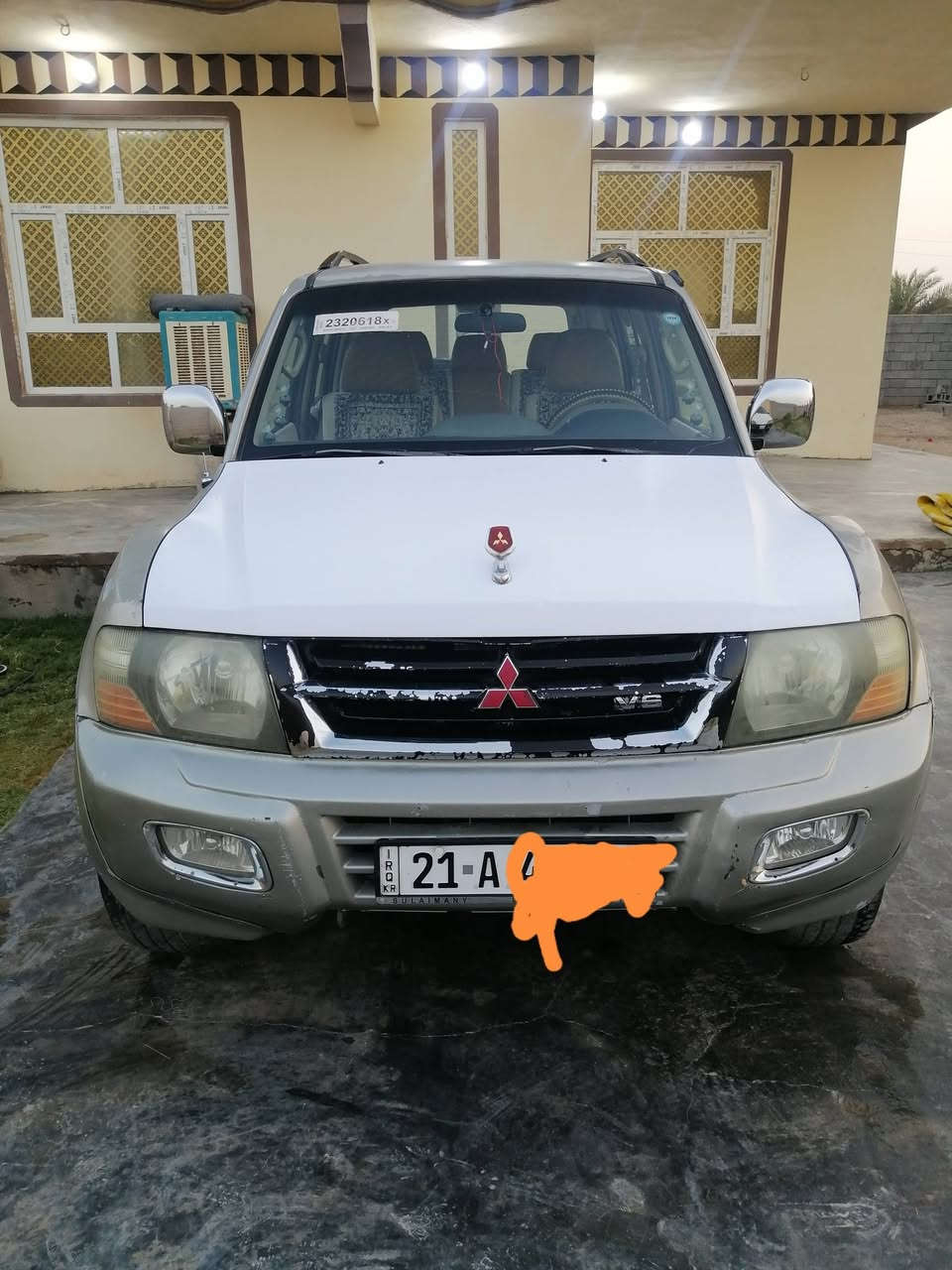 للبيع
سياره باجيرو موديل 2002
رقم انكليزي جديد سلميانيه  هزه جديده كير ومحرك خير من الله 
ضرر فقط جامرلغ الامامي كما موضح في السونار المرفق 
السعر عل الخاص او اتصال وتدلل
رقم الهاتف ***********
