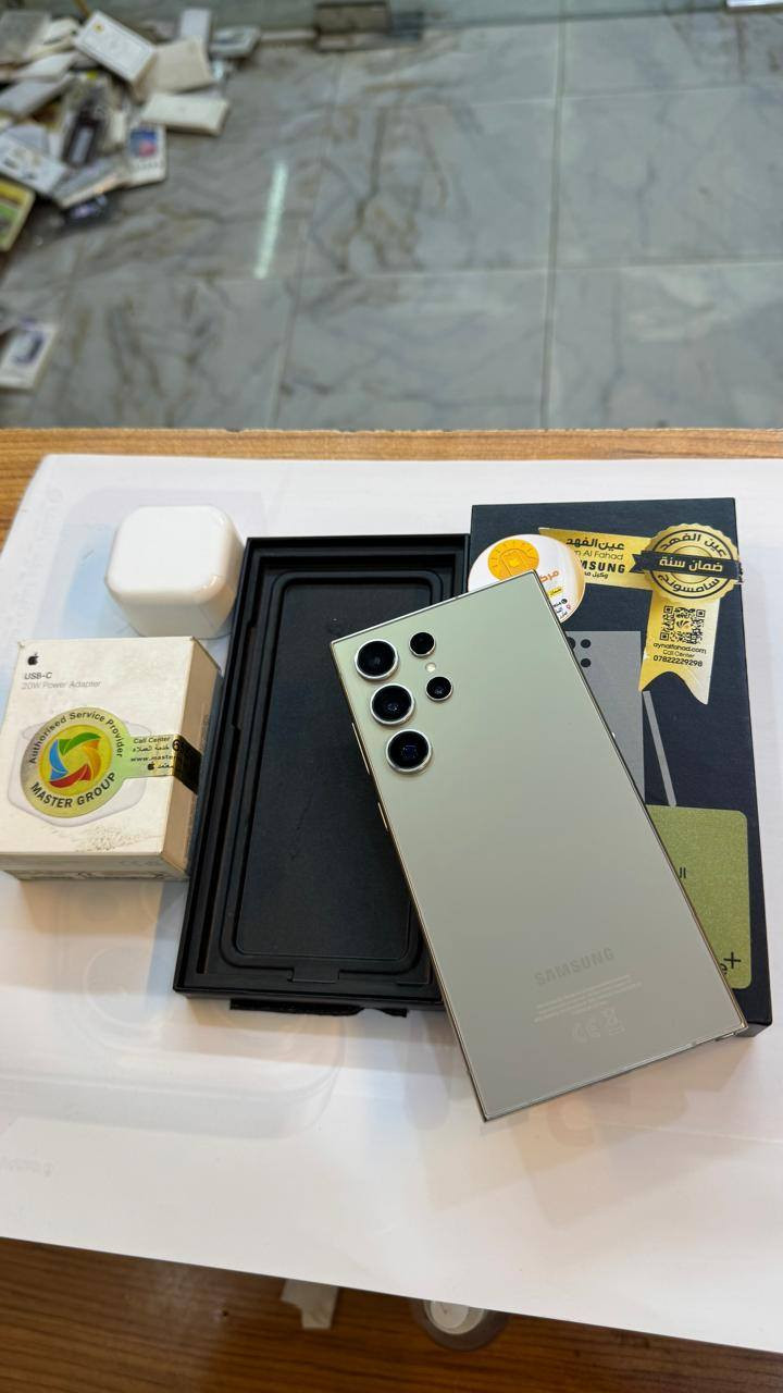 سامسونج S24 Ultra
ذاكرة 1 تيرة
اكبر ذاكرة بلسامسونك
نضافة 100‎%‎
فقط مفتوح من الكارتون 
كامل ملحقات الاصلية 
السعر مناسب 
***********
العنوان القطاع شارع السوك مجاور عوينات الكرار 
مركز الشمس
