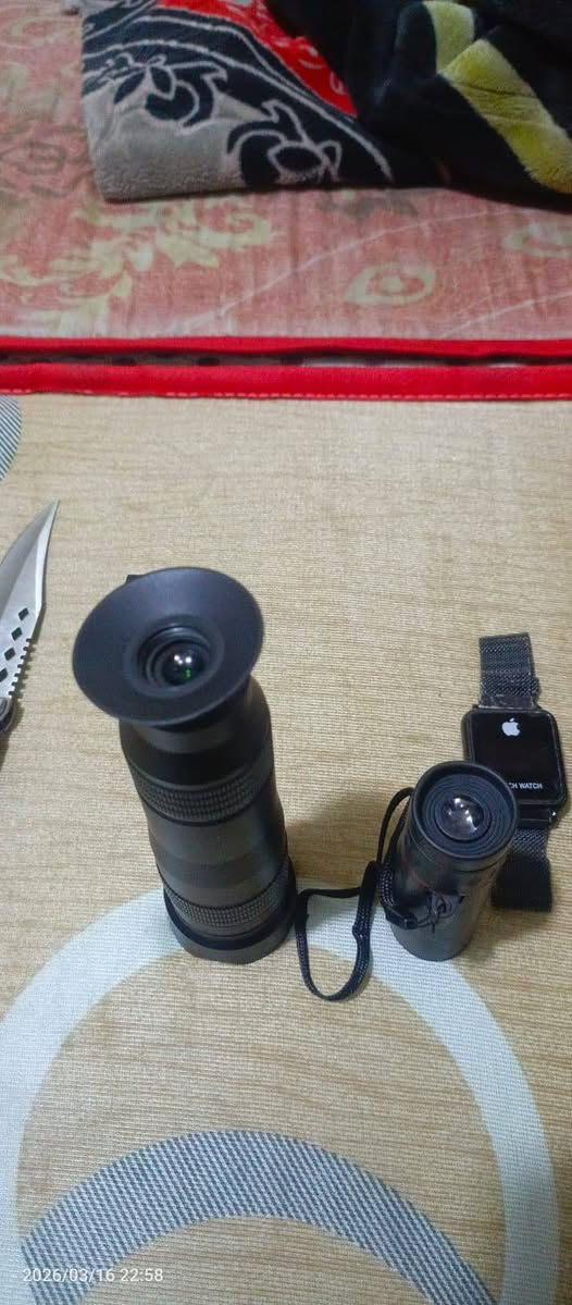 السلام عليكم
تلسكوب 🔭 x28 على الموبايل واضحه 

تلسكوب 🔭 x25 على العين 

تراسي + ساعه عدد 2 هديه

سماعه مسجل + سكين 🔪حجم 7

السعر شلع ب 45 وبيه مجال 

خاص او واتساب ***********

