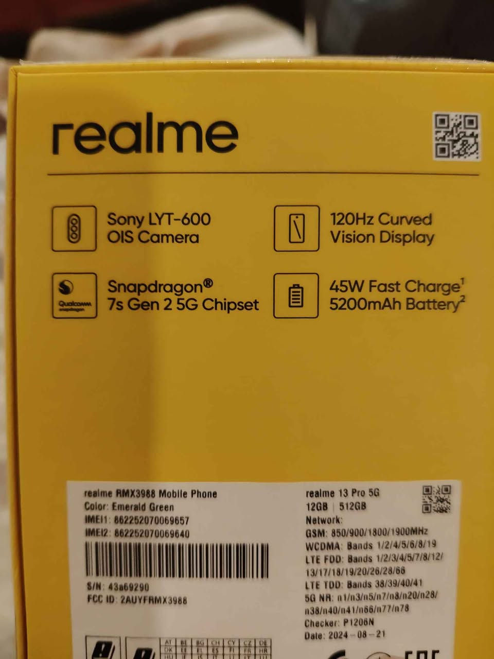 ريلمي 13 برو نظافته 98% بحالة الوكالة داخل في الضمان سنة كاملة صارله عندي أقل الشهرين ونص ذاكرة 512 ورام 12 ويزيد 12 جهاز راقي وكامل الملحقات شاحنة وگفر والكارتون وشاحن بقدرة 45 واط وببطارية 5200  وباقي المواصفات مذكورة بالصور وبسعر مناسب 
315 ألف دينار وبي مجال قليل
مكاني البصرة ياسين خريبط 
ماعندي توصيل 
الرقم للمراسلة أو الأتصال 
*********** البصرة, العراق
