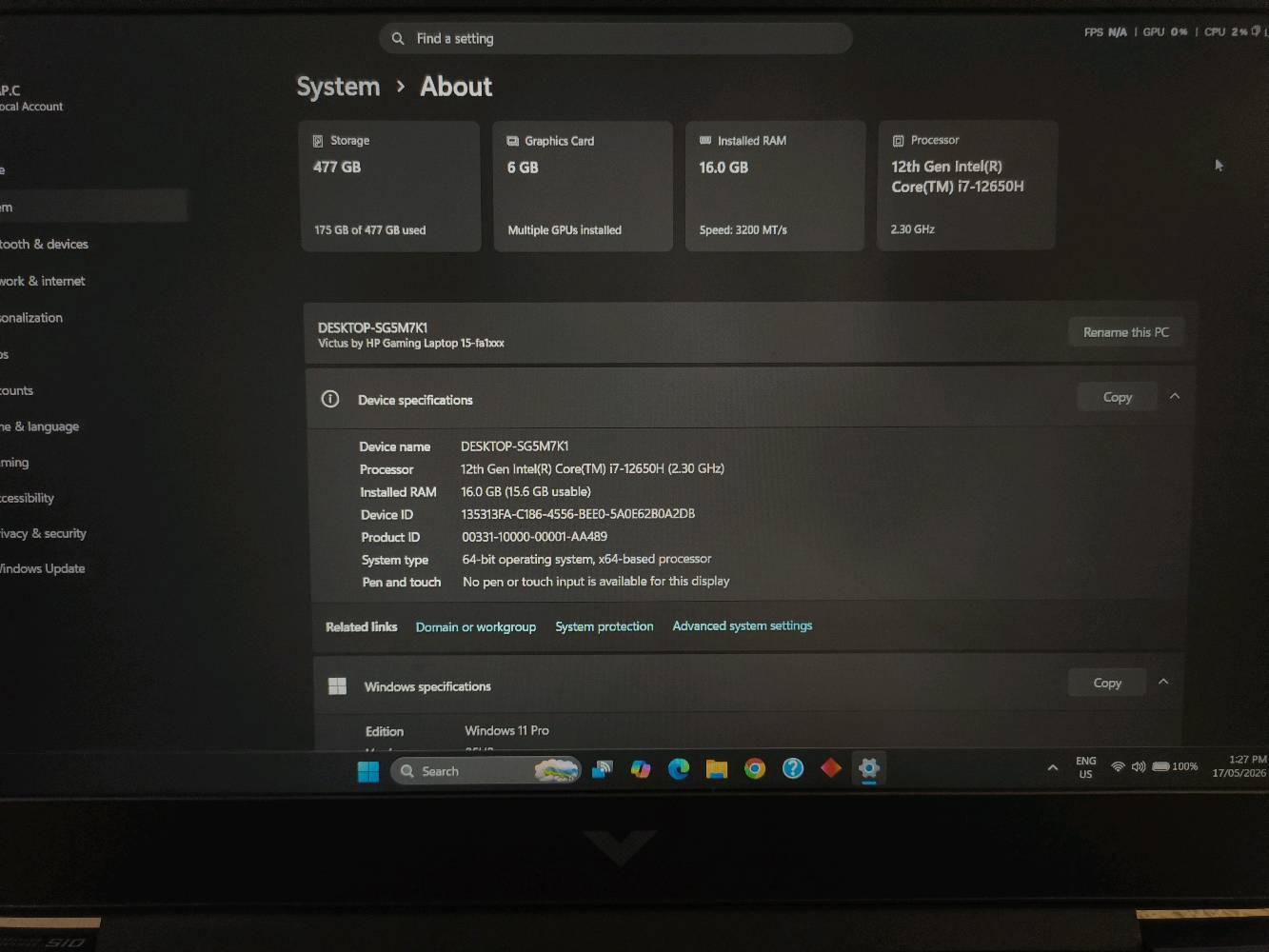لابتوب اتش بی HP Victus F15-FA1000 gaming laptop

لابتوب تكدر تشتريه وتكول اشتريت جهاز جديد وبالك مرتاح، استخدام طالب كلية خفيف والجهاز بعده بضمان الشركة الي يخلص شهر12 صحة البطارية 98% مشحون 46 مرة فقط. الجهاز كامل بدون اي خدوش + شاحنته الأصلية (بعدها بچيسها) + جنطة لابتوب هدية .

CPU المعالج : I7 12th H
GPU كرت الشاشة : RTX 4050 6 VRAM
RAM الرام : DDR5 16GB
Storage التخزين : SSD 512 GB
Screen الشاشة : IPS 144 HZ
شركة HP بهذا اللابتوب متعاقدة مع الشركة الدنماركية العريقة Bang & Olufsen المختصة بمجال الهياكل الصوتية وهالشي يضمنلك تجربة صوتية ممتازة تفتقر الها اغلب اللابتوبات المعتمدين بنظامهم الصوتي على الشركة المصنعة فقط. سعر النسخة الجديدة حوالي 1,600,000 وهذا اللابتوب ابيعه ب 1,250,000 وبيه مجال بسيط للشراي.
شنو المواصفات التفصيلية للجهاز؟ يعني الموديل الكامل، نوع المعالج، الرام، وسعة التخزين؟: 

CPU المعالج : I7 12th H
GPU كرت الشاشة : RTX 4050 6 VRAM
RAM الرام : DDR5 16GB
Storage التخزين : SSD 512 GB
Screen الشاشة : IPS 144 Hz
الجهاز شكد حالته؟ بيه أي خدوش، كسر، أو قطع متبدلة/مصلّحة سابقاً؟: 
الجهاز شبه جديد بدون اي خدوش او قطع مبدلة .
البطارية شكد تقعد تقريباً؟ وهل الشاحن أصلي وموجود ويـاه؟: 
نعم موجود
وين موقعك بالضبط؟ وهل متاح الاستلام اليدوي أو التجربة قبل الشراء؟: 
بغداد، اذا ببغداد نعم
شنو سبب البيع؟ وهل عليه ضمان أو فاتورة بعده موجودة؟: 
يوجد ضمان الشركة + سبب البيع مدا استخدمه