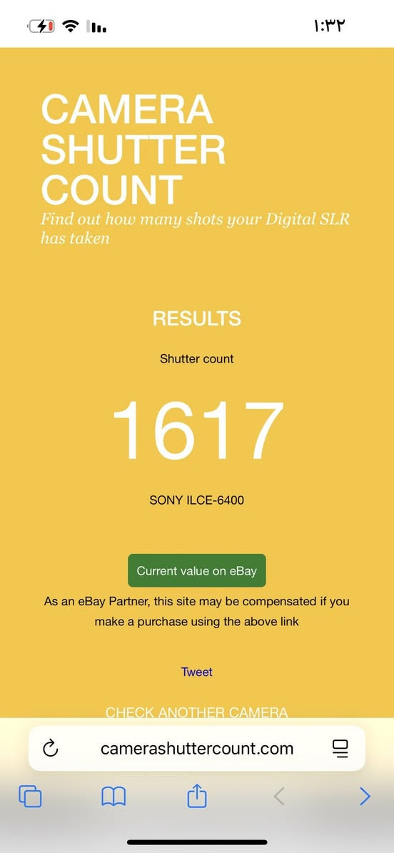 كامرة للبيع A6400
استخدام شخصي فقط
الشتر (1617 صورة فقط)
الملحقات 
١-كامرة + علبة وملحقاتها
٢-عدستها الاصلية 
٣-عدسة SONY FE 1.8 /85 E-mount
٤-عدسة ڤنتچ SMC Pentax-M 50mm f/1.7 + ادبتر
السعر مليون و 250 وبيها مجال بسيط 
***********
