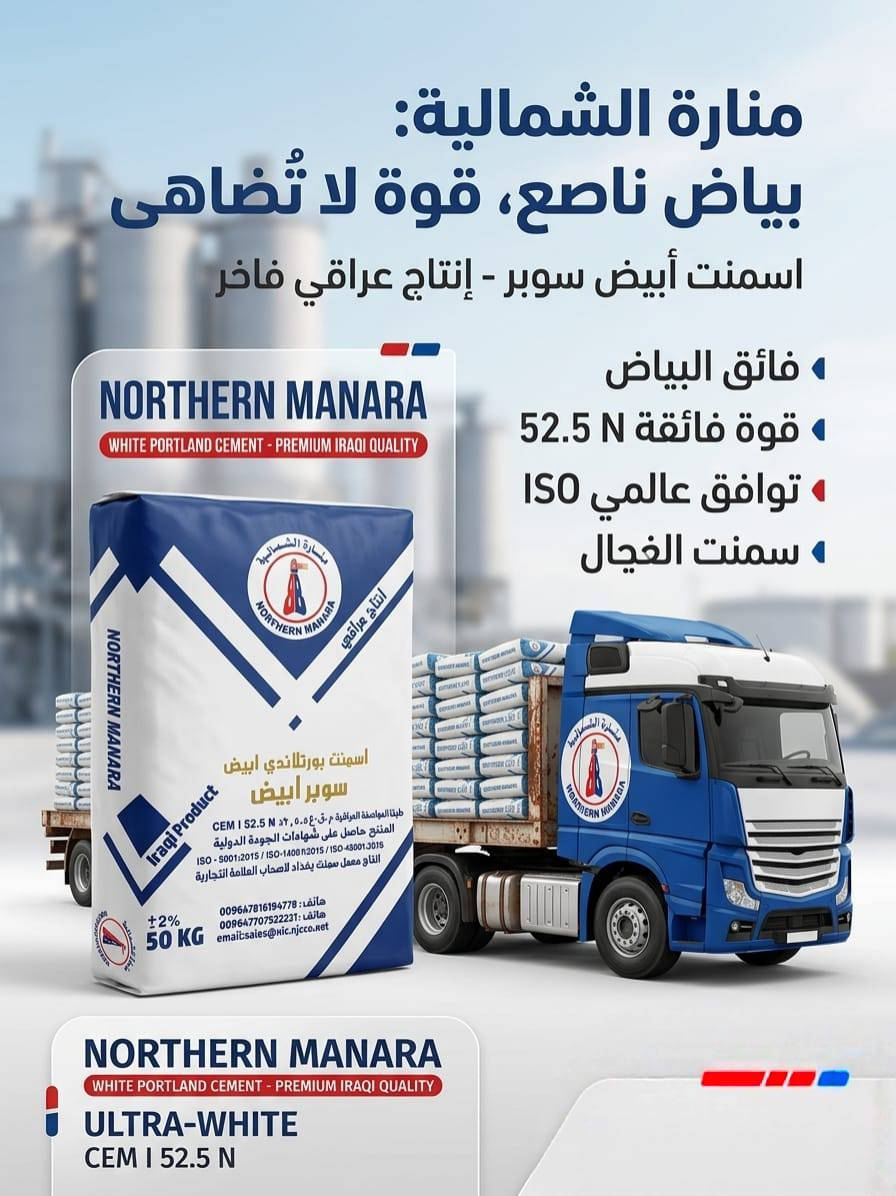 سمنت 52.5ابيض مقاوم انتاج عراقي كرنكر اماراتي
السعر داخل بغداد واصل ٢٢٠ للطن 
جميع المحافضات الشمالية ٢٣٠ 
الفرات الأوسط ٢٢٠ للطن
المحافضات الجنوبية ٢٣٠ للطن
انتاج شركتنا لمزيد من التفاصيل ***********
