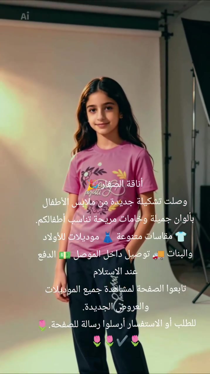 اتراكات ولادي بناتي مريحة وأنيقة
✨ خامة ناعمة وجودة ممتازة
🎨 الوان مختلفة و مميزة
📦 متوفر الآن
🚚 توصيل داخل الموصل
📩 للطلب والاستفسار يرجى الاتصال بنا على الخاص🌷✔️🌷


**إذا كنت صاحب هذا الإعلان وتريد حذفه لأي سبب، رجاءا أرسل رسالة إلى الدعم الفني**
