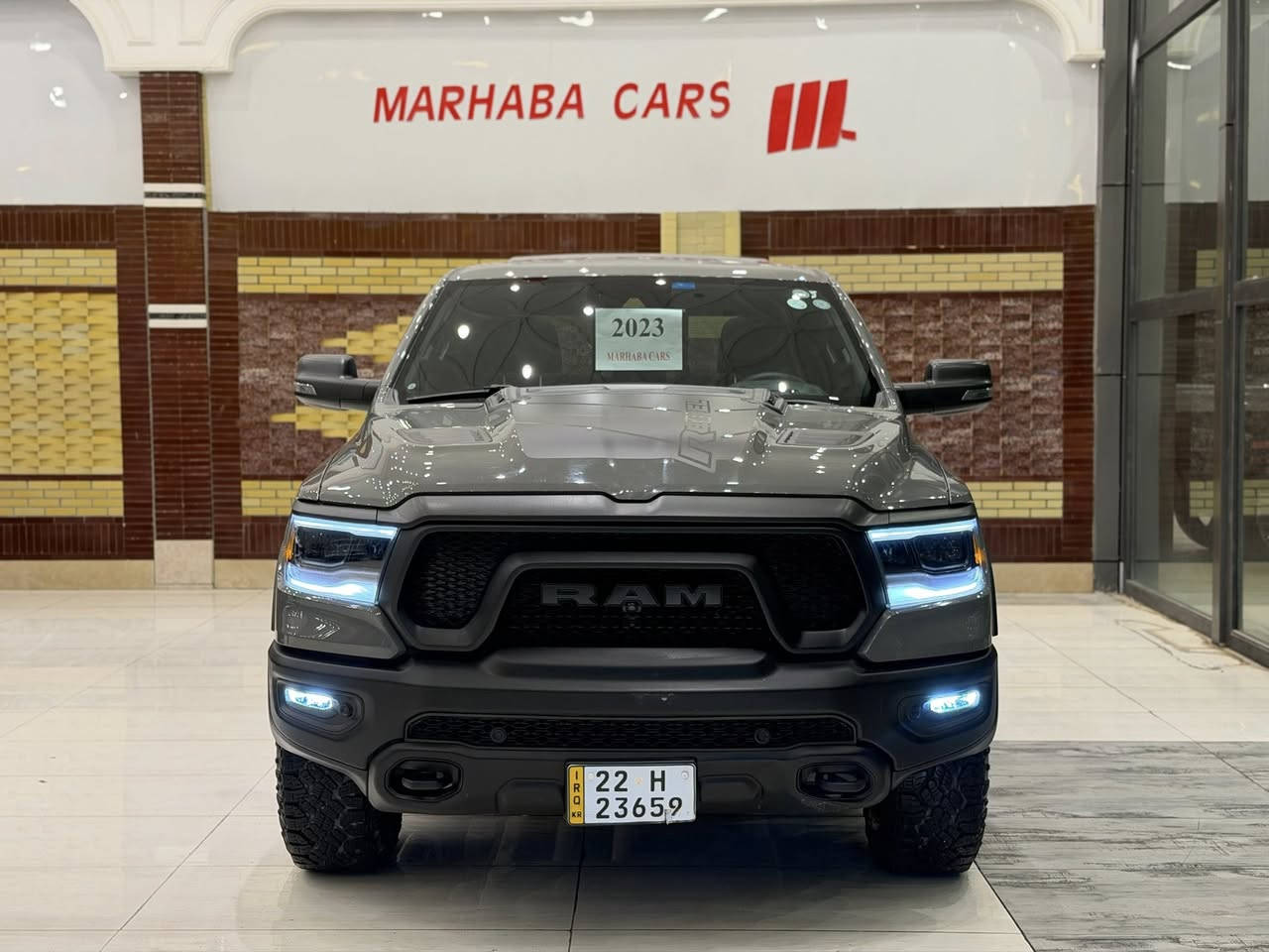 MCA IRAQ 
——————————
BRAND : RAM 1500
CLASS : REBEL
ENGINE : V8 - 5.7L  - 4x4
STATUE : CLEAN TITLE كلين تايتل 
YEAR : 2023
PRICE : $$
COUNTER : 22,000 MILE
IMPORTING : وارد كندى 
ADRESS : Erbil , أربيل شارع ١٠٠م صف دائرة گمرگ
FOR IFORMATION CALL US :
MARHABA CARS 
 📞 : ***********
📞 : ***********
