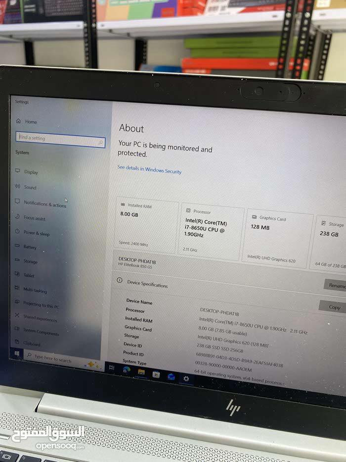 hp elitebook 850 G5 Cori7 جيل ثامن هارد 265ssd رام 8 كارت شاشه داخلي 4 كيكا حجم  امانه  شاش15 سلم لابتوب مستخدم نظيف يصلح لطلاب الهندسه ولبرامج الهندسيه
 نظافه %90 السعر 400 وبيه مجال. ***********
