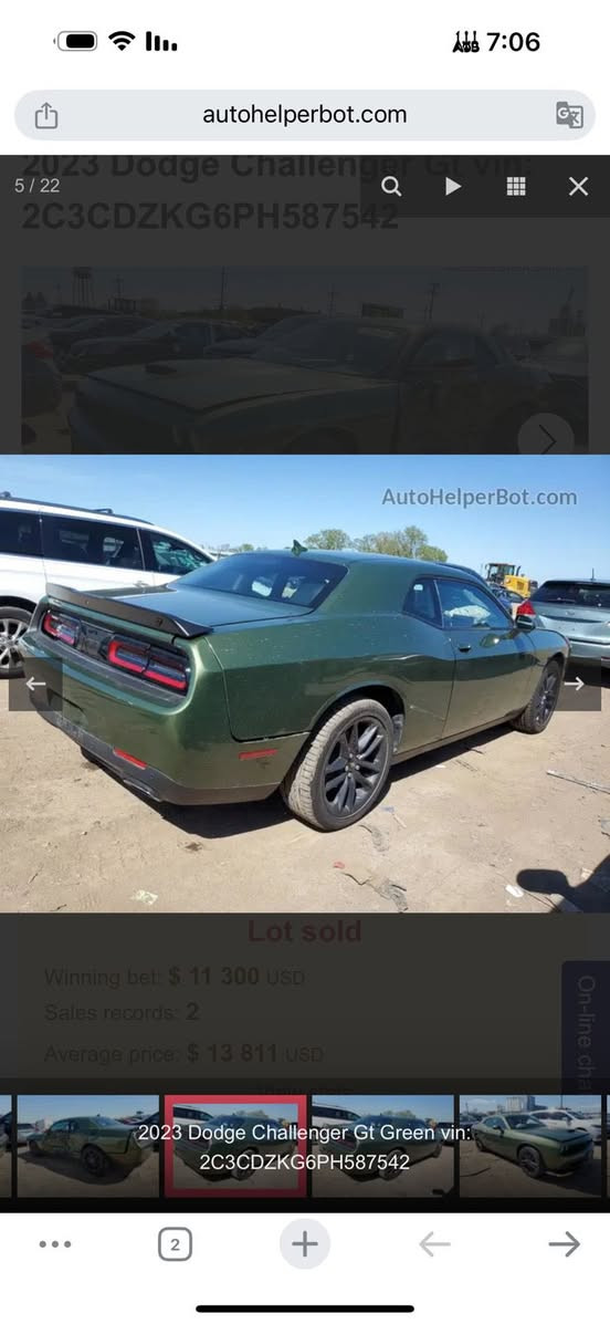 السلام عليكم دوج جالنجر GT
موديل 2023 last call 
ماشية 9000 
مواصفات 
رادارات مراية حساس خلفي 
كشن حار بارد
سستم سماعات ايلباين و هارمن 
داخل جلد وشامواه شفتات ستيرن 
الحادث باب وجاملغ باب مبدل نفس اللون فقط جاملغ خلفي صور الحادث مرفوقة بالمنشور بيع او مراوس حسب القناعة بدون رقم السيارة
المكان: الكرادة 
رقم التلفون: ***********
موجود واتساب
