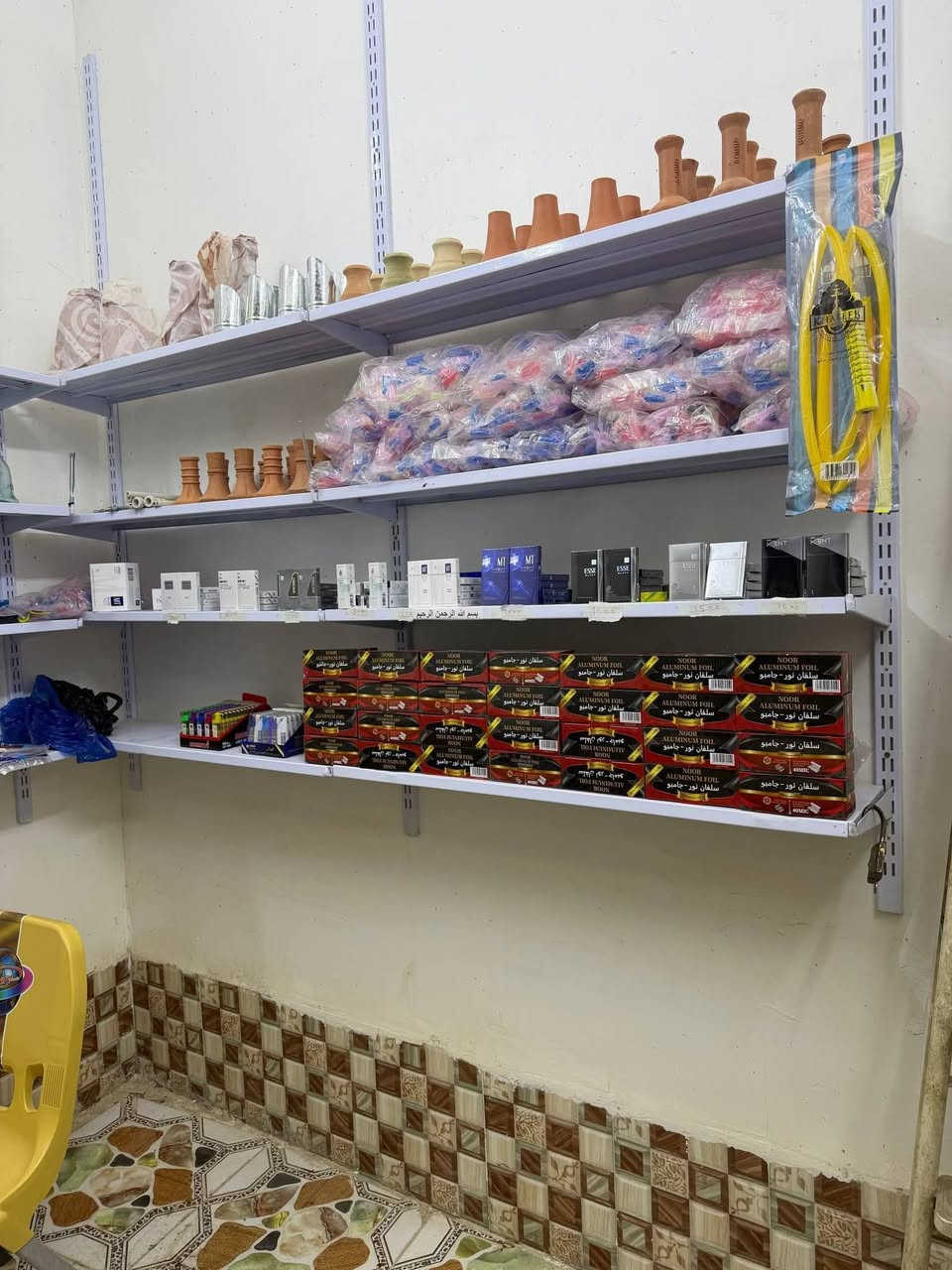 السلام عليكم ورحمة الله
تم بحمد الله افتتاح محل لبيع مستلزمات الأراكيل 
يتوفر لدينا:
• تجهيز نركيلة كاملة 
• معسل بأنواعه
• فحم 
• جگاير
أسعار تنافسية وجودة مضمونة 

كل ما تحتاجه للأركيلة متوفر يمنا

📍 المكان: قرب جسر الحاوي – مقابل گهوة علاء


**إذا كنت صاحب هذا الإعلان وتريد حذفه لأي سبب، رجاءا أرسل رسالة إلى الدعم الفني**