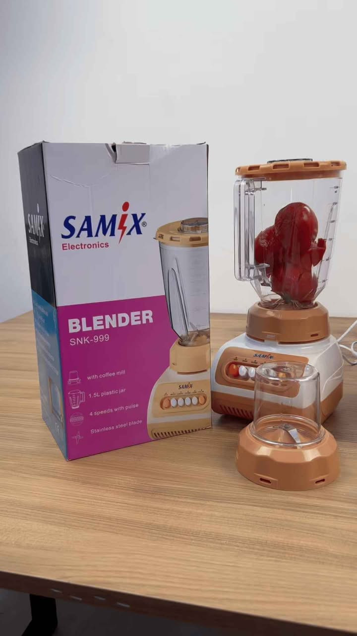 السعر 24 الف 

🥤 خلاط SAMIX SNK-999 – القوة والسهولة في مطبخك! ⚡

حوّل كل وصفة إلى تجربة لذيذة مع خلاط سامكس الذكي!

🔹 قوة خلط عالية لتنعيم الفواكه والمكسرات في ثوانٍ.

🔹 سعة 1.5 لتر تكفي لتحضير العصائر للعائلة كلها.

🔹 4 سرعات + وضع Pulse لتحكم مثالي في القوام.

🔹 مطحنة إضافية تطحن القهوة والبهارات بسهولة.

🔹 شفرات ستانلس ستيل حادة ومقاومة للصدأ.

🔹 تصميم أنيق، ثابت، وسهل التنظيف بعد كل استخدام.

💡 من العصائر والميلك شيك إلى طحن القهوة — جهاز واحد يغنيك عن الكل! بغداد, العراق


**إذا كنت صاحب هذا الإعلان وتريد حذفه لأي سبب، رجاءا أرسل رسالة إلى الدعم الفني**