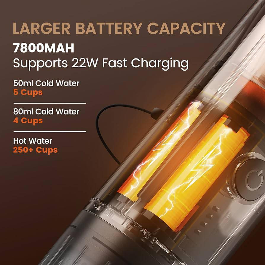 محضرة شحن اسبريسو 

الإسبريسو المحمولة 3 في 1 من BESCOST (الموديل: ME2604):⚙️ الأداء والضغطقوة الضغط: مضخة قوية بقوة 20 بار تضمن استخلاصاً ممتازاً للقهوة مع طبقة كريمة غنية وكثيفة.القدرة الكهربائية: تعمل بقوة 100 واط أثناء تشغيل نظام التسخين الذاتي للماء.درجة حرارة التسخين: تسخين تلقائي للماء البارد يصل إلى درجة حرارة مثالية تتراوح بين 85 إلى 92 درجة مئوية.

🔋 البطارية والشحن سعة البطارية: بطارية ليثيوم مدمجة بسعة 7800 مللي أمبير (28.08 واط/ساعة).منفذ الشحن: يدعم الشحن السريع عبر كابل USB Type-C.كفاءة الاستخدام لشحنة واحدة:تحضير حتى 5 أكواب من القهوة عند استخدام ماء بارد (مع تفعيل ميزة التسخين الذاتي).تحضير حتى 250 كوباً من القهوة عند سكب ماء ساخن جاهز مباشرة في الخزان.

🥤 السعة والأبعادسعة خزان المياه: يتسع لـ 50 إلى 80 مليلتر كحد أقصى (مثالي لإعداد فنجان إسبريسو واحد).سعة كوب التقديم المدمج: 250 مليلتر.الأبعاد: 24.8 × 7.5 × 7.5 سم.الوزن: خفيفة الوزن وتزن حوالي 774 غراماً فقط، مما يجعلها مناسبة جداً لحقائب الظهر

.🧩 التوافق والموادنظام التشغيل 3 في 1: يأتي معها محولات مخصصة لتتوافق مع:كبسولات نيسبريسو الصغيرة (NS).كبسولات دولتشي غوستو الكبيرة (DG).القهوة المطحونة (البودرة).المواد الخارجية والداخلية: الهيكل الخارجي مصنوع من البلاستيك المتين المقاوم للصدمات، والخزان الداخلي مبطن بـ الفولاذ المقاوم للصدأ (Stainless Steel) الآمن غذائياً


**إذا كنت صاحب هذا الإعلان وتريد حذفه لأي سبب، رجاءا أرسل رسالة إلى الدعم الفني**