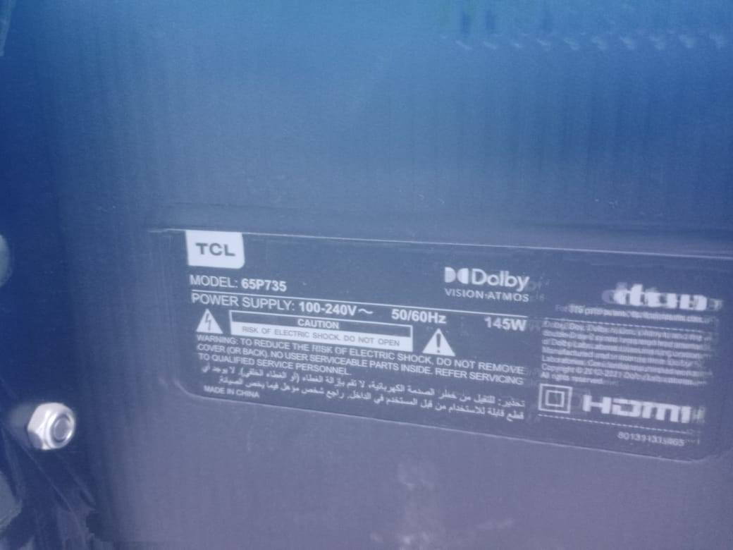 لبيع تلفزيون تلفزيون TSLحجم 65 نستخدم 5اشهر سعر 550الف سبب بيع ظروف ابني مريض وطريت  نبيعه رقم الهاتف *********** واتس اب موجود
