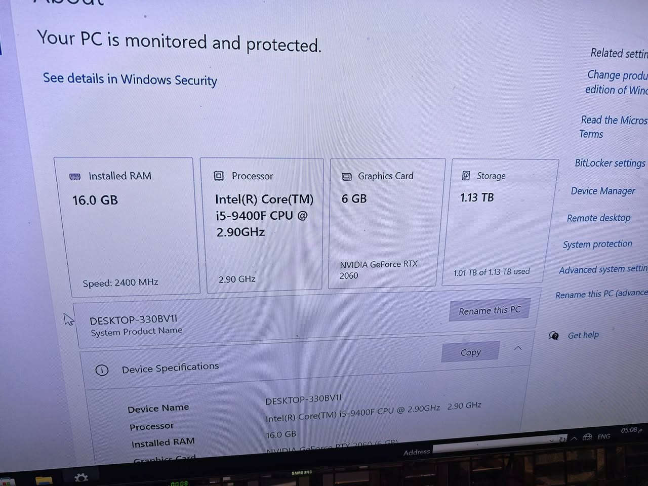core i5 9400f
ram 2*8 crosir
ssd 128 
hdd 1tb 
gpu rtx 2060 6gb gigabyte
psu 600watt
case galax 
m.b asus 
للبيع بسعر 650 الف 
***********
مكاني عطيفية
