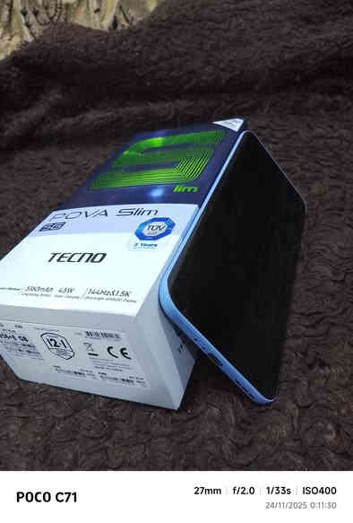 سلام عليكم تلفون  TECNO POVA Slim 5G للبيع مستخدم يومين بس مشحون مرتين بس بعده جديد لوك ولا شخط وحد
انحف تلفون اندرويد وزنه 156 غرام يعني خفيف لدرجه الشاشه 144هيرتز تلفون فخم شاشه منحنيه معروف بموصفاته  فول عل اخير سعر الجديد 295 مخذه ابيعه 270 بعده جديد تره مكاني كربلاء طوريج رقمي ***********
