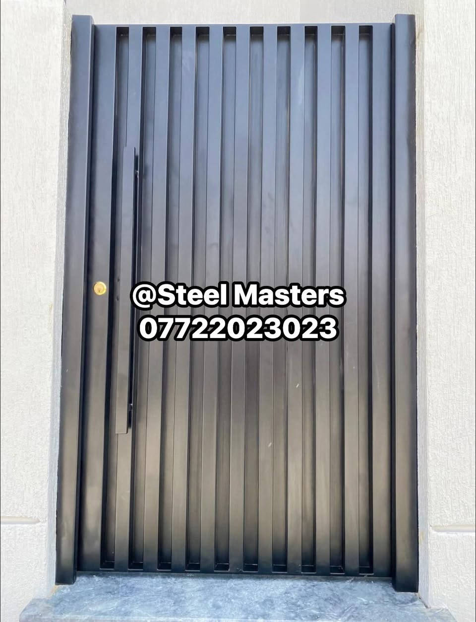 🛑نقدا & بالتقسيط 
ورشة Steel Masters لأعمال الحدادة 

تنفيذ وتوريد باب حديد مودرن 

✅ تنفيذ من حديد مجلفن عالي الجودة 
✅ دهان بلون اسود مطفي 
✅ تصميم شرائح عامودية مغلقة بالكامل
✅ قفل Yal ايطالي مع مسكة طويلة 

📐 تصميم عملي  _ متين وامن متناسق مع الواجهات الحديثة  

تنفيذ فعلي من ورشة #steel_masters

📍 للتواصل والاستفسار:
+964 ***********
العراق_بغداد

