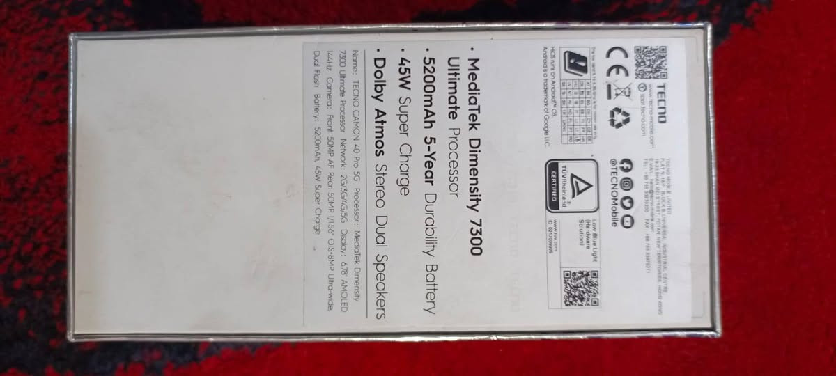 السلام عليكم جهاز تكنو كامون 40 برو 5G  للبيع فقط مابي شي اخو الجديد مستعجل عل بيع  السعر 250  الف مكاني بغداد حي الاعلام غرب السيديه  الشراي يتصل امنه الله جهاز اخو جديد بس عندي ضرف واريد ابيع ***********
