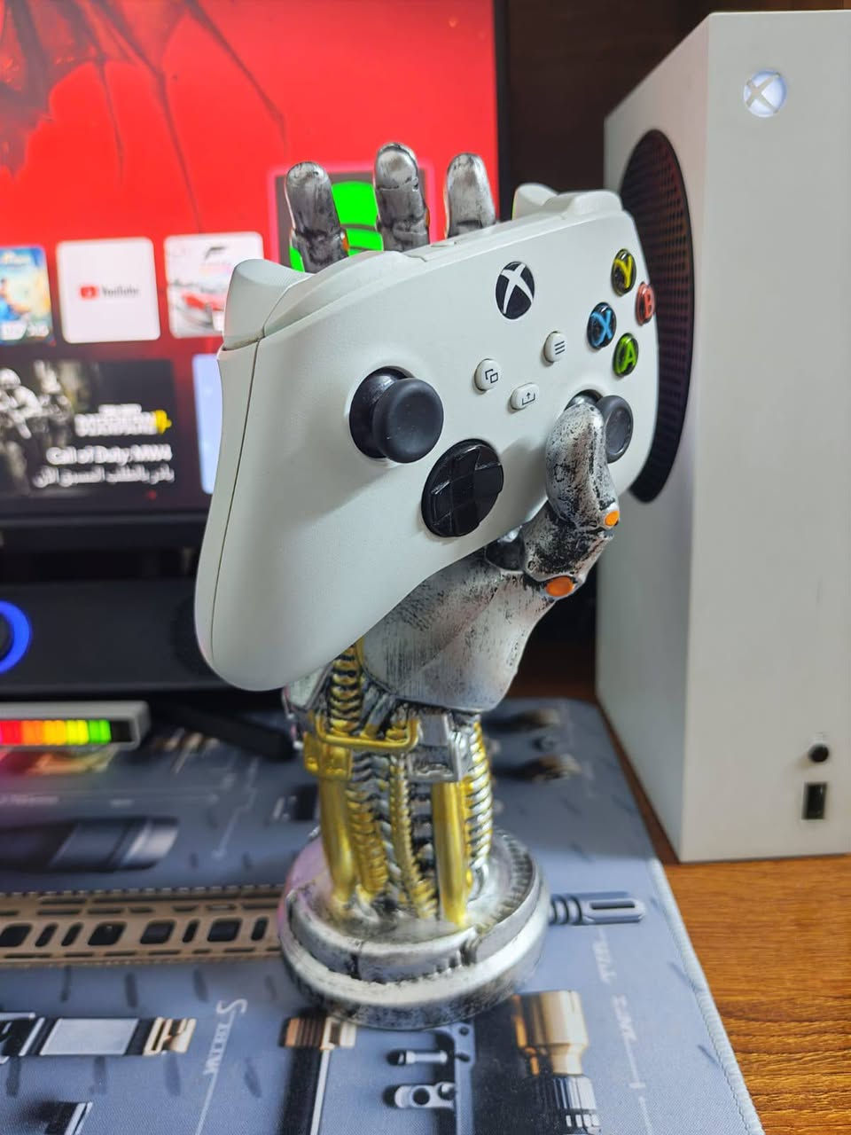 🎮 للبيع بكج ألعاب متكامل وجاهز 🎮
✅ Xbox Series S إنتاج 2022

- الجهاز نظيف جداً 
- لم يتم فتحه أو تصليحه سابقاً
- مع الكارتونة الأصلية وجميع الملحقات الأصلية

🖥️ شاشة Game On Gaming Monitor

- قياس 24 بوصة
- لوحة IPS
- تردد 180Hz
- نظيفة جداً ومع الكارتون
- مناسبة جداً لألعاب الشوتر والألعاب التنافسية

⌨️🖱️ ماوس وكيبورد Wireless RGB

- سريع الاستجابة
- إضاءة RGB جميلة

🎯 ماوس باد بطباعة 3D عالية الجودة

🎧 سماعة Monitor Gaming

- صوت قوي وواضح
- صوت ثلاثي الأبعاد يمنح تجربة لعب ممتازة

💡 إضاءة RGB تفاعلية مع الصوت

- تعمل حسب الموسيقى والأصوات المحيطة
- يمكن استخدامها بشكل عمودي أو أفقي

🎮 حاملة جوستك بشكل روبوت آلي مميزة

💰 السعر: 550,000 دينار
📍 الموقع: بغداد - الاعظميه 

***********

للجادين فقط، والسعر قابل للتفاوض بشكل بسيط بعد المعاينة.
