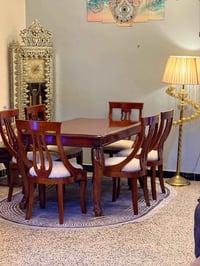 ميز طعام خشب طبيعي زان 6 مقعد جديد ب550 تواصل 07875843828