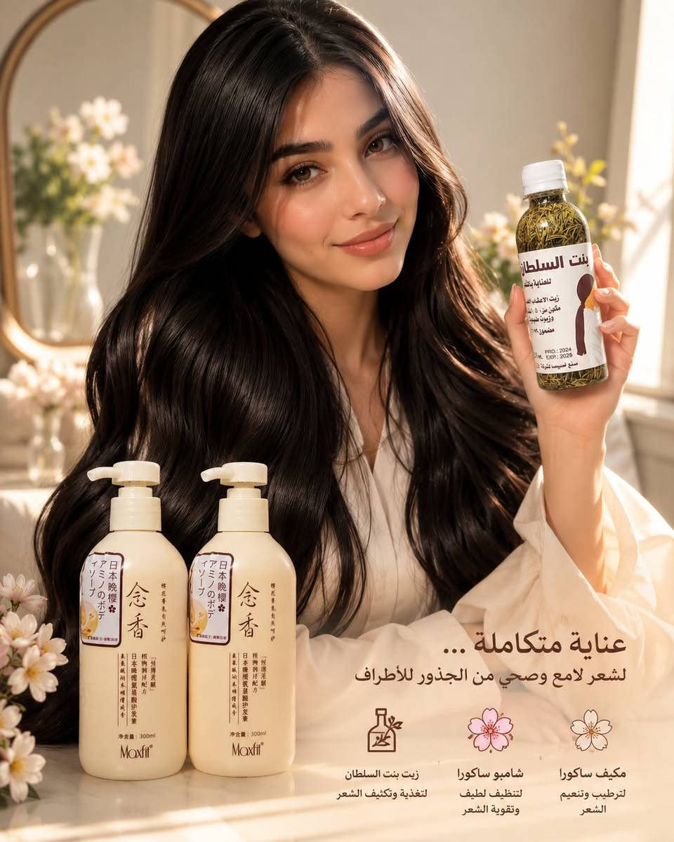 ✨ عرض قوي لفترة محدودة فقط ✨
ب 18 الف فقط 🔥🔥
 بكج عناية بالبشرة+ بكج عناية بالشعر   

1🌺بكج الأرز الشهير من بايو أكوا
سر النعومة والتفتيح الطبيعي للبشرة
بكج متكامل من 6 قطع بتركيبة خلاصة الأرز الغني بالفيتامينا والمعادن، يمنح البشرة ترطيباً عميقاً وتفتيحاً طبيعياً ولمعاناً صحيّا.

2🌸 شامبو وبلسم ساكورا الياباني الأصلي
✨ نعومة ولمعان
✨ ترطيب للشعر الجاف
✨ رائحة خفيفة ومنعشة

3🌿 زيت بنت السلطان للشعر
✔️ يقوي الشعر
✔️ يقلل التساقط
✔️ يساعد على تطويل الشعر
✔️ مكونات طبيعية ويخلي الشعر ناعم مثل الحرير

للحجز ارسل رقم وعنوان


**إذا كنت صاحب هذا الإعلان وتريد حذفه لأي سبب، رجاءا أرسل رسالة إلى الدعم الفني**