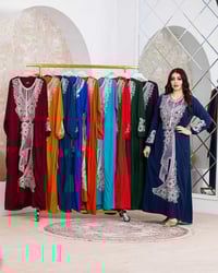 دشداشة نسائي • تطريز ستراس • مقاسات 2XL 3XL