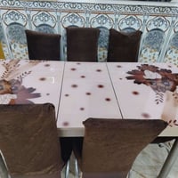 ميز طعام مرمر • يتصغر ويتكبر • ٢ كرسي لحيم