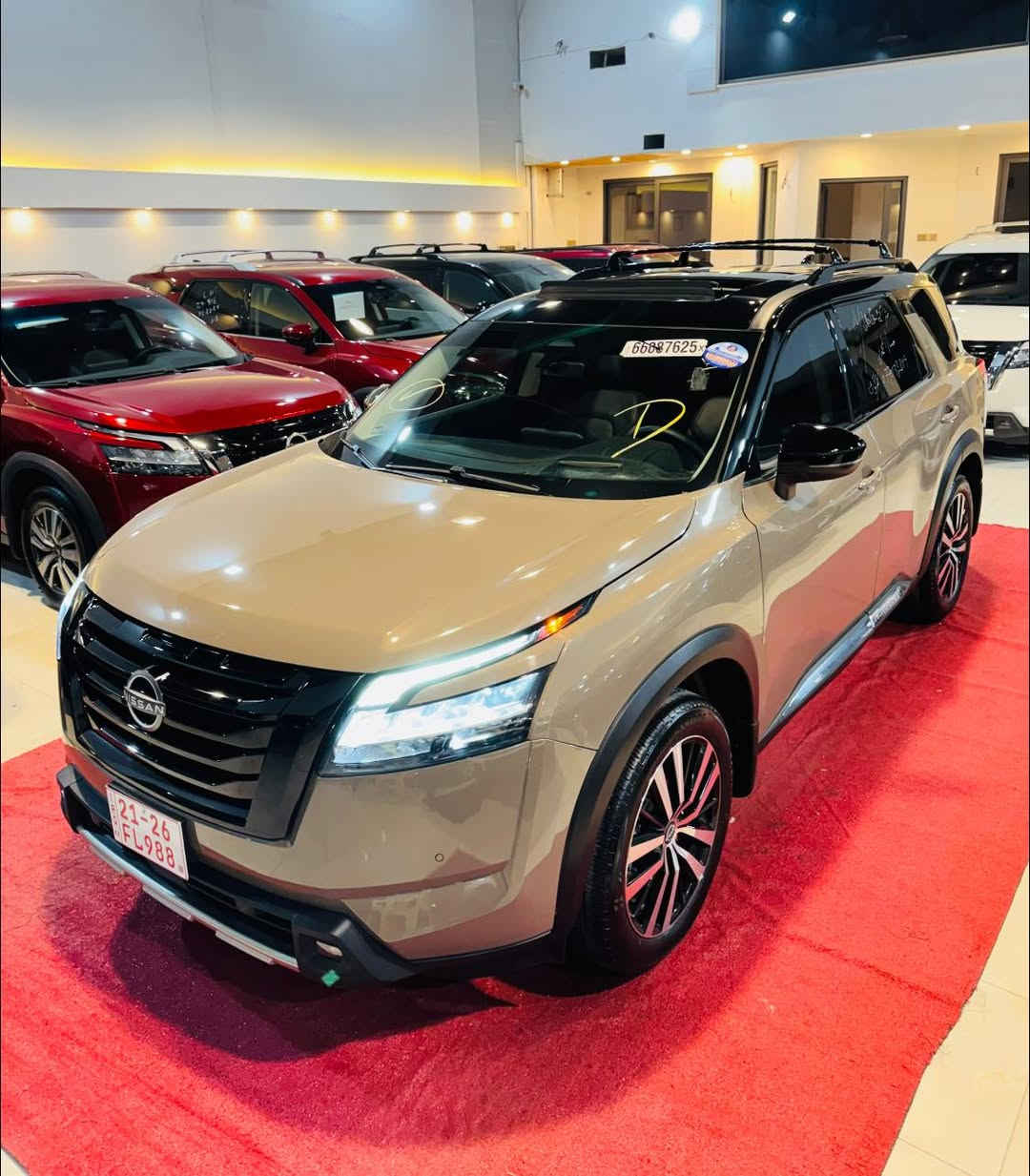 ﷽

2024

 NISSAN PATHFINDER PLATINUM
من اعلى المواصفات 

اللون: مميز عسكري 

الموديل : 2024

نوع المحرك : 6 سلندر (3.5L)

السعر: 315$

عداد المسافه: 9. الف   مايل

الضرر: كما موضح بالصورة 
صور الحادث + رقم الشاصي مرفقه في المنشور

بدون رقم وبشرط الترقيم ( اربيل - دهوك - سليمانية )

المواصفات: PLATINUM

فتحة بانوراما
داخل اسود مطعم مشمشي
سقف. اسود
داتا شو
كيج الكتروني
خمس كاميرات (360)
بصمه تشغيل
بصمة اربع ابواب
تشغيل عن بعد 
كشنات امامي تبريد
كشنات تدفئة 
ستيرن تدفئة 
كشنات كهرباء
رادار امامي
رادارات جانبيه
رادار خلفي
حساس خلفي
شاشه كبيرة
مانع انزلاق
كروز سرعه
هاند بريك بصمه
اوتو هولد
نظام ايكو نورمال سبورت
صندوق كهرباء
7 راكب
وبقية مواصفات PLATINUM المعروفة 

العنوان :
كركوك شارع المعارض 
‏‎
معرض هشام الحمداني لتجارة السيارات ‏‎

‏‎للاتصال والاستفسار :
***********

***********

***********
