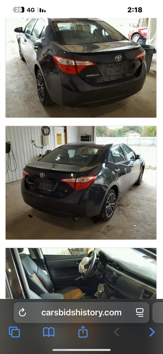 كورلا 2016
مواصفات S فول 
ضرر بنيد 
رقم اربيل 
السعر 127 وبيها مجال 
هاتف ***********
