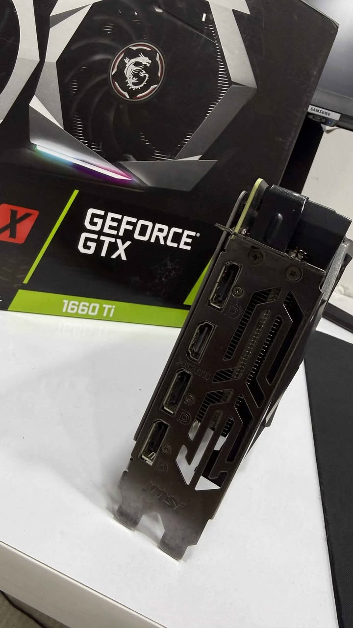 السلام عليكم للبيع كارت MSI GeForce RTX 1660Ti
الكارت نظيف كلش ومغير المعجون الحراري، 
الحرارة ما تتجاوز ال °60C الكارت كامل هو الملحقات والكارتونة مالته مثل ما موضح بالصور

السعر: 175 وبي ومجال بسيط بغداد, العراق


**إذا كنت صاحب هذا الإعلان وتريد حذفه لأي سبب، رجاءا أرسل رسالة إلى الدعم الفني**