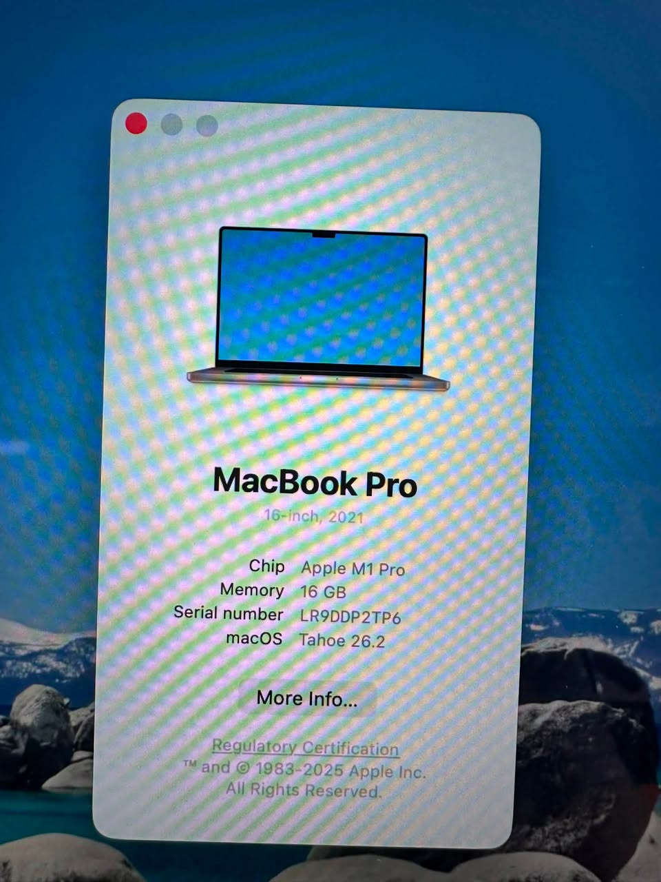 Macbook pro m1 /16 inch
M1 pro
Ram 16
512
مشحونة ٣ مرات باتريها الاصلي لا مبدل ولا مفتوح برغي 
نضافة 100%
كامل ملحقات 
السعر مليون و700 الف 
***********
