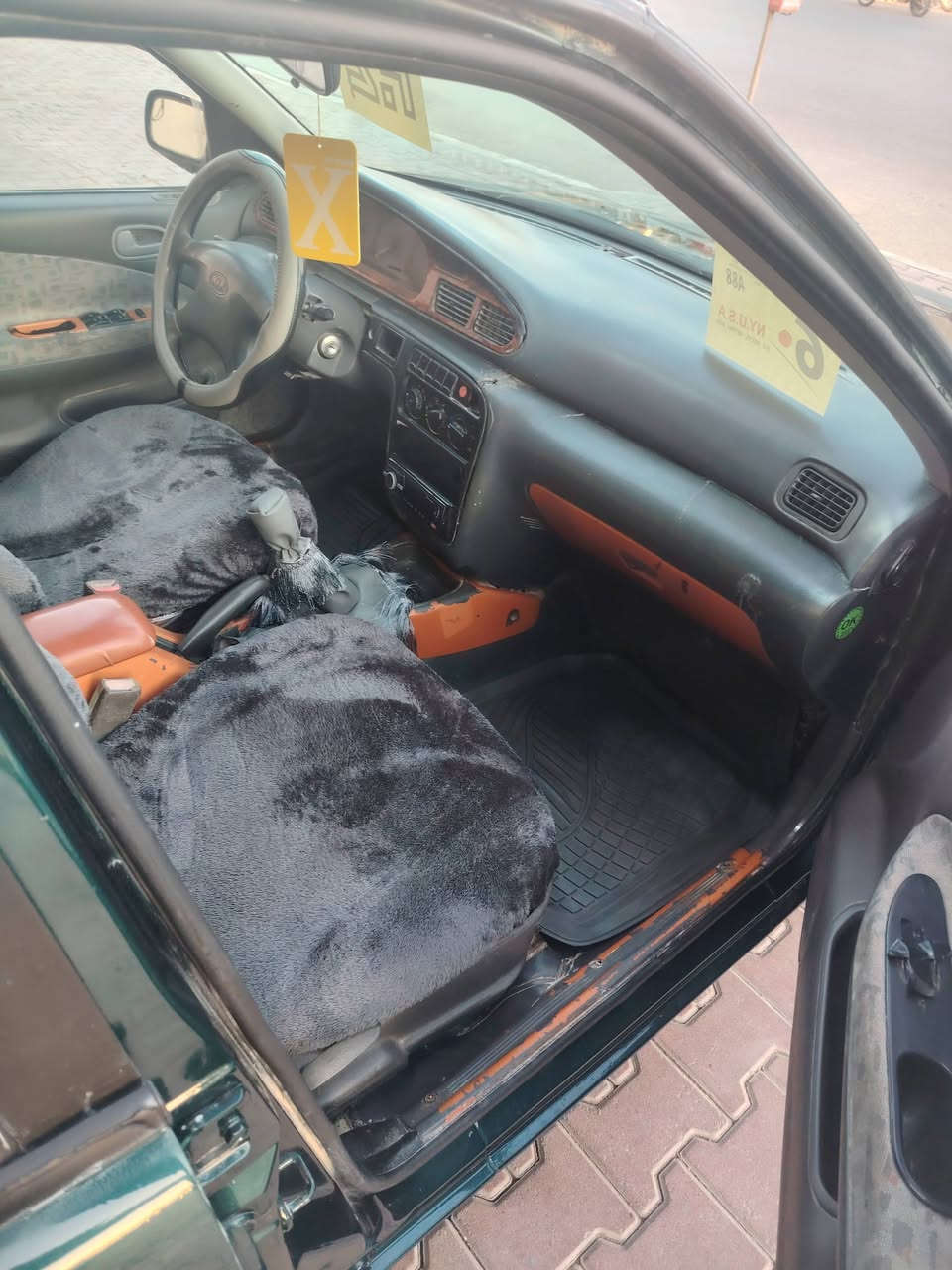 يالله سلام عليكم كيه سيفيه موديل 96سياره مصبوغه جمالي فقط صدر جديد محرك جديد محرك مسكر 1800سياره متعوب عليه كير عادي جديد تخم تاير سياره والله مال جنيه سعر 30قفل مكان هيت حي البكر رقم هاتف  ***********
