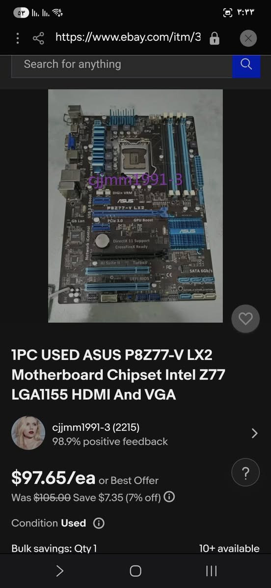 السلام عليكم 
مذربورد مع معالج فححححم ماكدر افحصه علبركه 
٣٥ الف مع التوصيل


**إذا كنت صاحب هذا الإعلان وتريد حذفه لأي سبب، رجاءا أرسل رسالة إلى الدعم الفني**