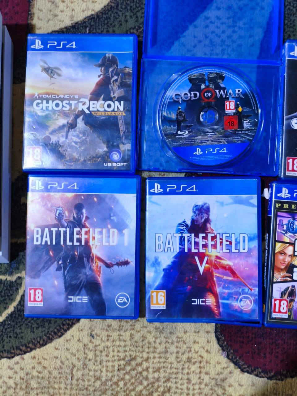 بلي 4 ذاكره 500. برغي ما مفتوح بي جهاز كامل مابي اي نقص
معه 10 اقراص مثل ما أموضح في الصوره.
معه 2 جويستك يدعمن الجيرسكوب اصليات.
سعر 350 وبي مجال قليل. شلع
رقم الهاتف : ***********
المكان بغداد الحريه يوجد خدمه توصيل لجميع المحافضات.
