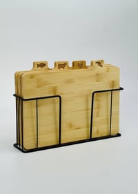 طقم بامبو • ٤ قطع • ستاند حديد أسود