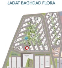 شقة للبيع في مجمع جادة بغداد – المرحلة الأولى إطلالة داخلية على الحدائ...