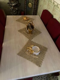 ميز طعام 6 كرسي • مرمر ضد الكسر • المحموديه حي بدر