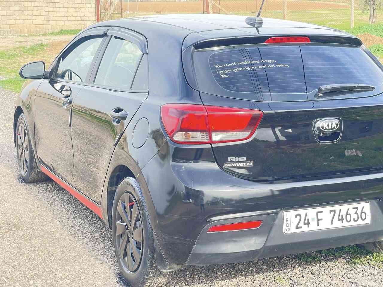للبيع 
كيا ريو S 

‏موديل 2018
هيترات كشت +ستيرن
لايت منضومة زنون 
سياره جاهزة مايعوزه كلشي 
رقم دهوك سنوية 2031 تنتهي 
باسمي شرط التحويل 
كابون بانزين ماستر
غرامات 0
ضرر السيارة باب خلف النفر
 وجاملغ الخلفي جهة السايق
وبيها كم حبه حالوب 

السعر 106 وبيها مجال للطيبين 

للتواصل الرقم(***********)
