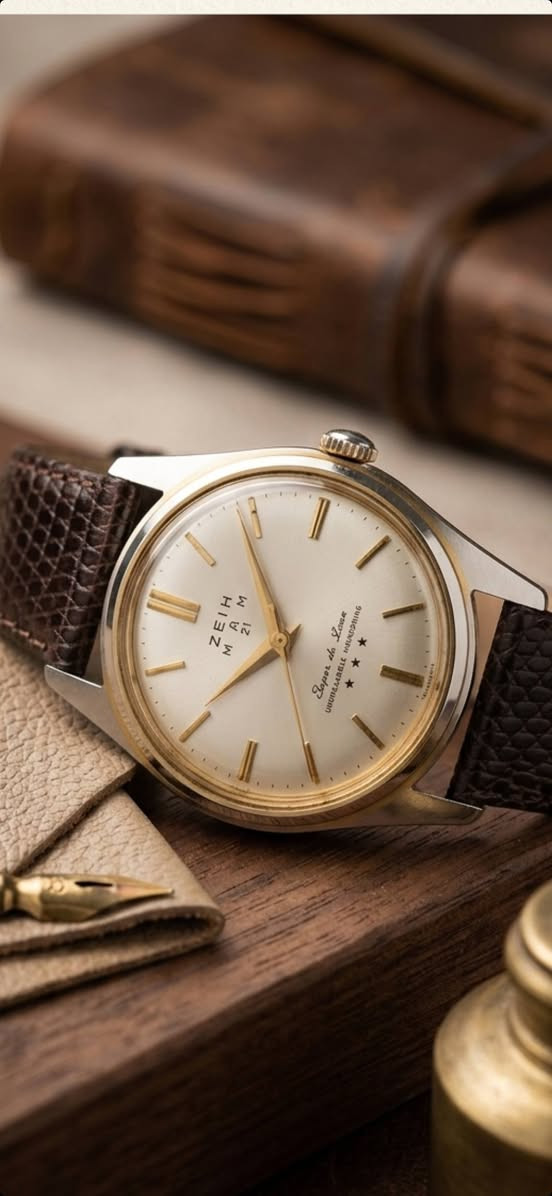 تحية طيبة
#ZEIH_MAM_Vintage .
إنتاج سويسري قديم وهي قطعة كلاسيكية فنتج تحمل طابع الخمسينات والستينيات وهي من القطع النادرة .
ماكنة ميكانيك تعبئة يدوي نصب تكويك 17 حجر وتأتي بأطار ذهبي (GOLD Plated) ومينا يظهر عليها تقادم زمني وتغيير لو طبيعي بفعل الزمن . ساعة رسمية بقطر 34ملم (Dress Watch) تليق جدا مع الملابس الرسمية والجلد الطبيعي .
خدمة توصيل متوفرة لكل مكان .
المهتم التواصل خاص لطفآ .
ملاحظ الوقت مضبوط جدا .


**إذا كنت صاحب هذا الإعلان وتريد حذفه لأي سبب، رجاءا أرسل رسالة إلى الدعم الفني**