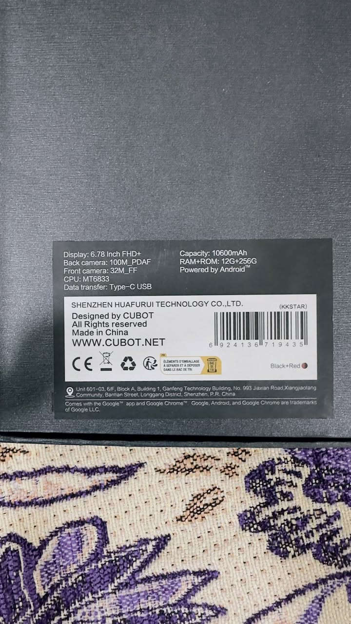 السلام عليكم
هذا جهاز موبايل اسمة CUBOT Kingkong Star
• شاشة: +FHD بدقة LCD إنج 6.78
•معدل تحديث: 120HZ
•المعالج: MediaTek Dimensity 700
•الرام: 12GB
• التخزين: 256GB
•البطارية: 10600mAh قوية كلش
•الكاميرا الخلفية: 100MP تقريباً
•كاميرا ليلية Night Vision
•مقاوم للماء والغبار والصدمات بمعيار IP68/1P69K
• بي شاشة خلفية صغيرة ورا الجهاز للوقت والإشعارات

أبيع أعلى سعر


**إذا كنت صاحب هذا الإعلان وتريد حذفه لأي سبب، رجاءا أرسل رسالة إلى الدعم الفني**