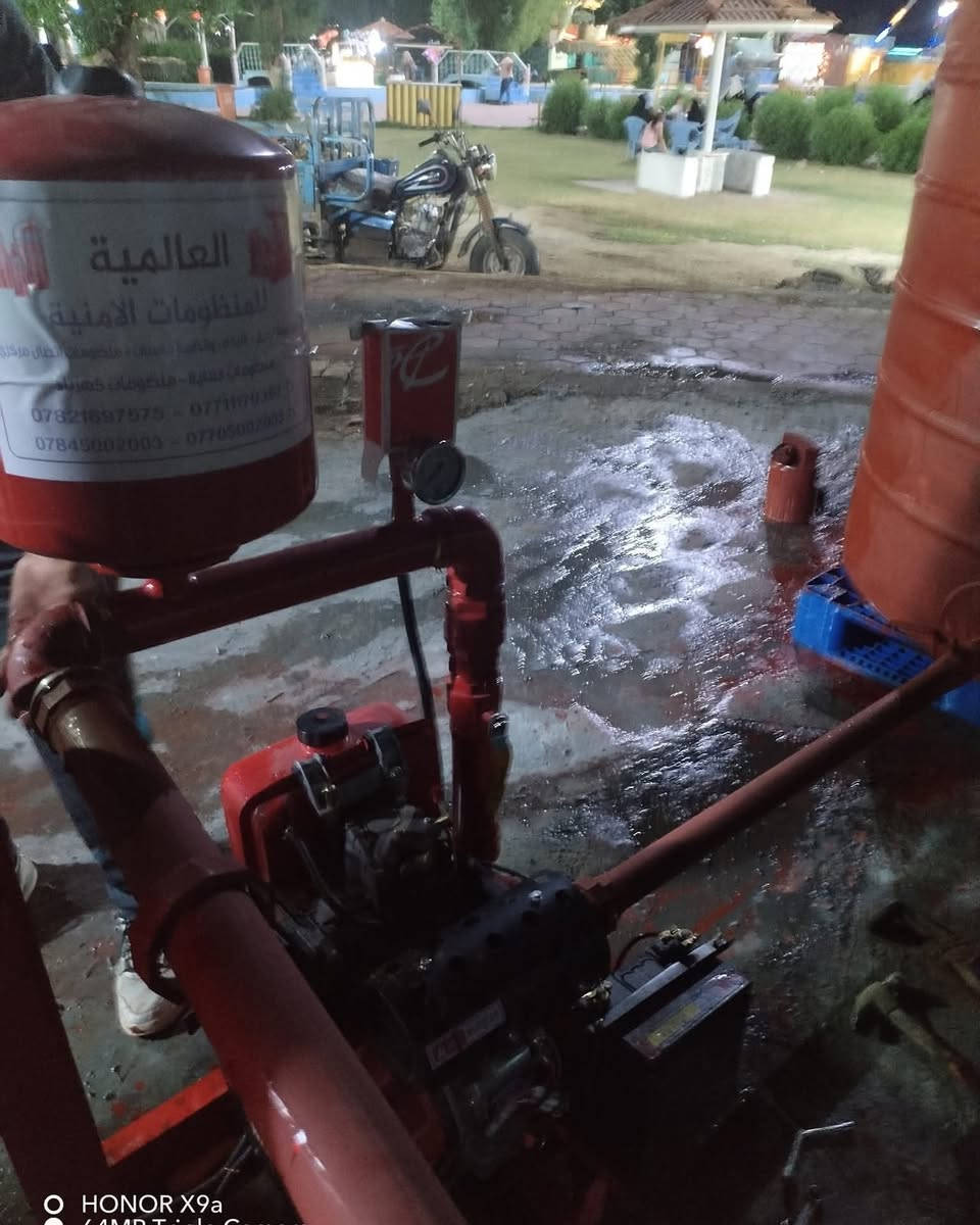 من اعمالنا
تنصيبب مضخات_اطفاء_حريق لحديقة السيسبان

توضيح هام ‼️ 

الشركات، اصحاب المحال، اصحاب المخازن و المعامل

تعلن العالمية للمنظومات الامنية  عن جاهزيتها التامة لتصميم و تجهيز و تنصيب جميع منظومات الانذار و مضخات الاطفاء من مختلف المناشئ، مراعين في ذلك جميع شروط السلامة و بعمل احترافي جداً

🧯تصميم و تجهيز و تنفيذ منظومات الاطفاء بكافة انواعها

🧯يتوفر لدينا كادر هندسي و فني متخصص

🧯تجهيز المواد الكهروميكانيكية و المعدات و المقاييس و المضخات من مختلف المناشئ

🧯لدينا وكالات لمضخات ايطالية، اسبانية، تركية، المانية، الصينية و الاماراتية

للتواصل
                                        وتساب *********** 

‎*********** وتساب

العنوان:
الفرع الأول / واسط_الكوت_شارع المحافظ_مقابل غرفة التجارة.

الفرع الثاني / واسط_الكوت_شارع الف عافية_ مقابل.وعد فون 
#منظومات_الانذار#مضخات_اطفاء_حريق#اطفاء#حريق  #طفاية_حريق
#الدفاع_المدني#وزارة_الداخلية
